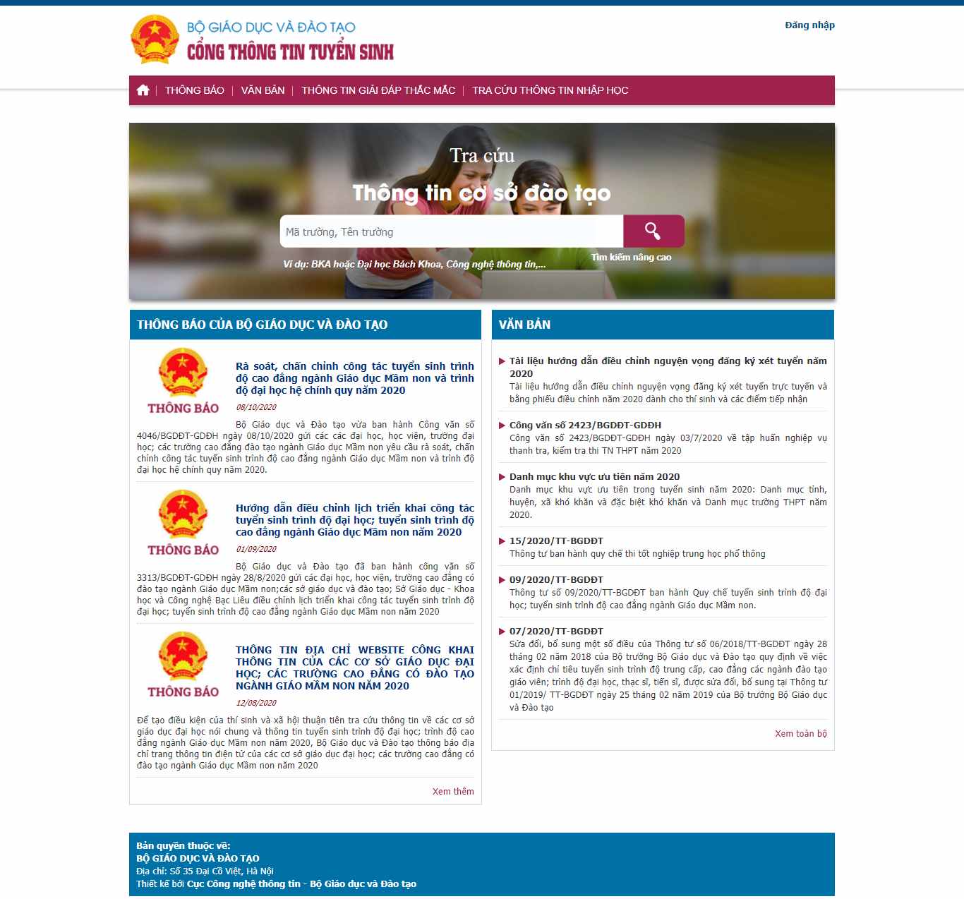 Thiết kế Website Web Tuyển Sinh - thituyensinhvn