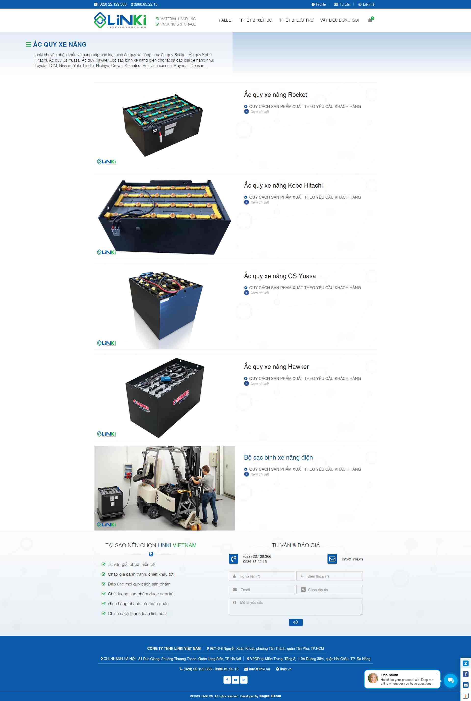 Thiết kế Website web ắc quy xe nâng - linkivn