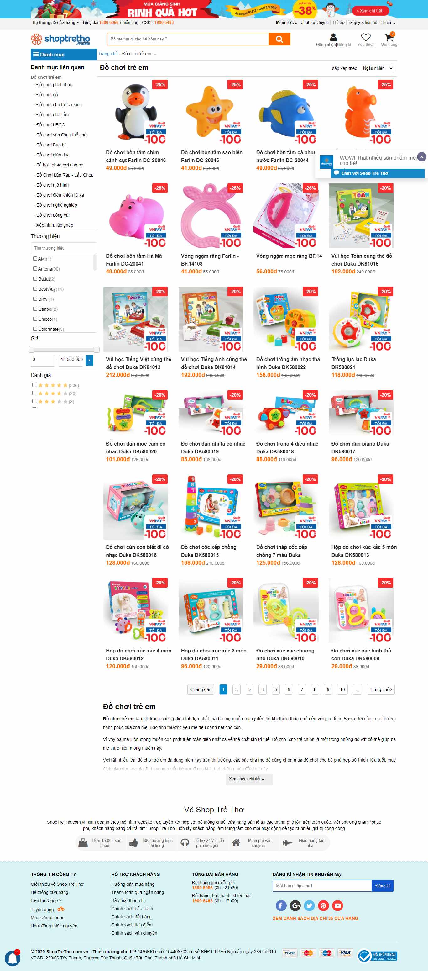 Thiết kế Website Web Bán Đồ Chơi Trẻ Em - shoptrethocomvn