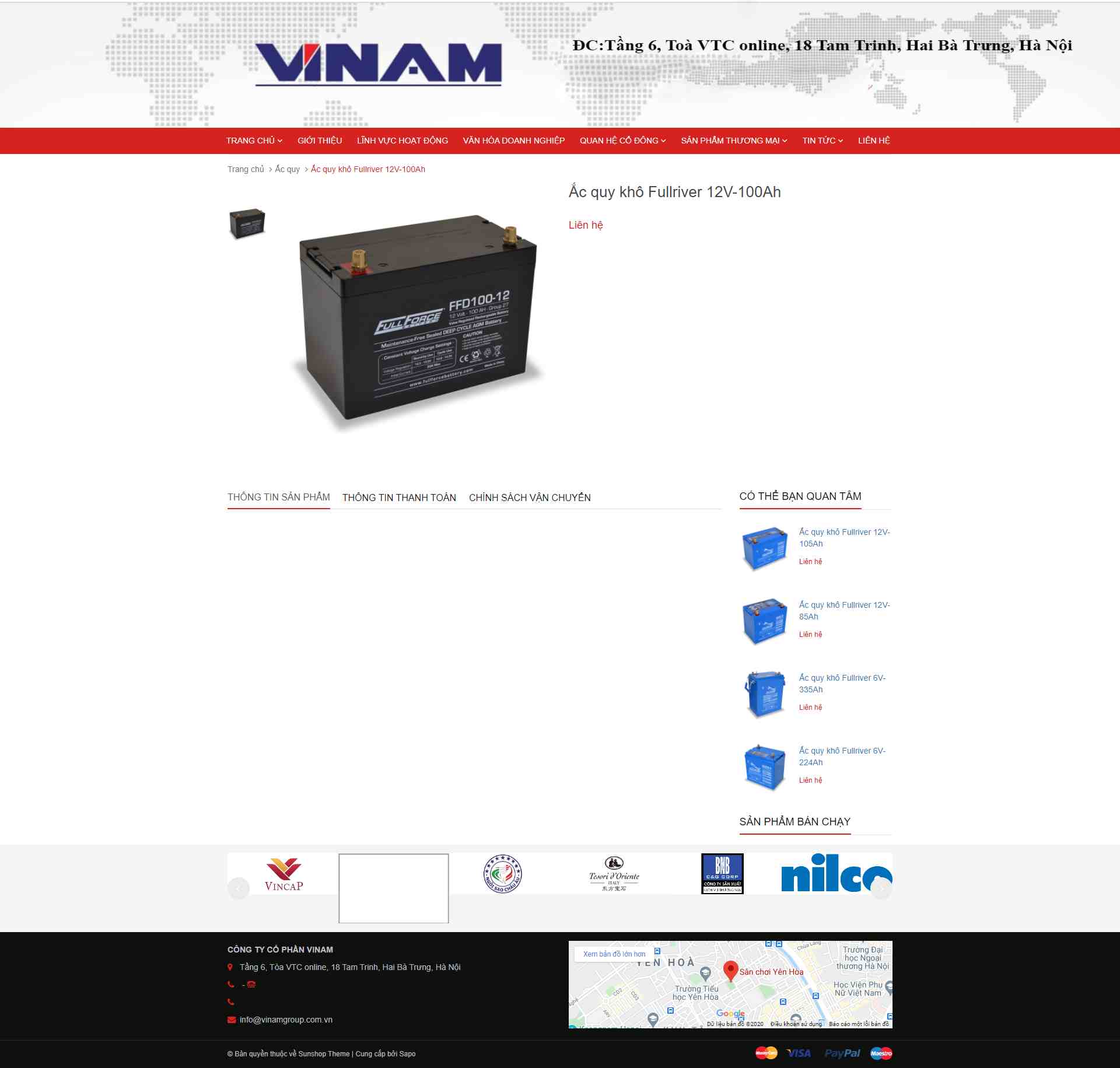Thiết kế Website web ắc quy khô - wwwvinamgroupcomvn