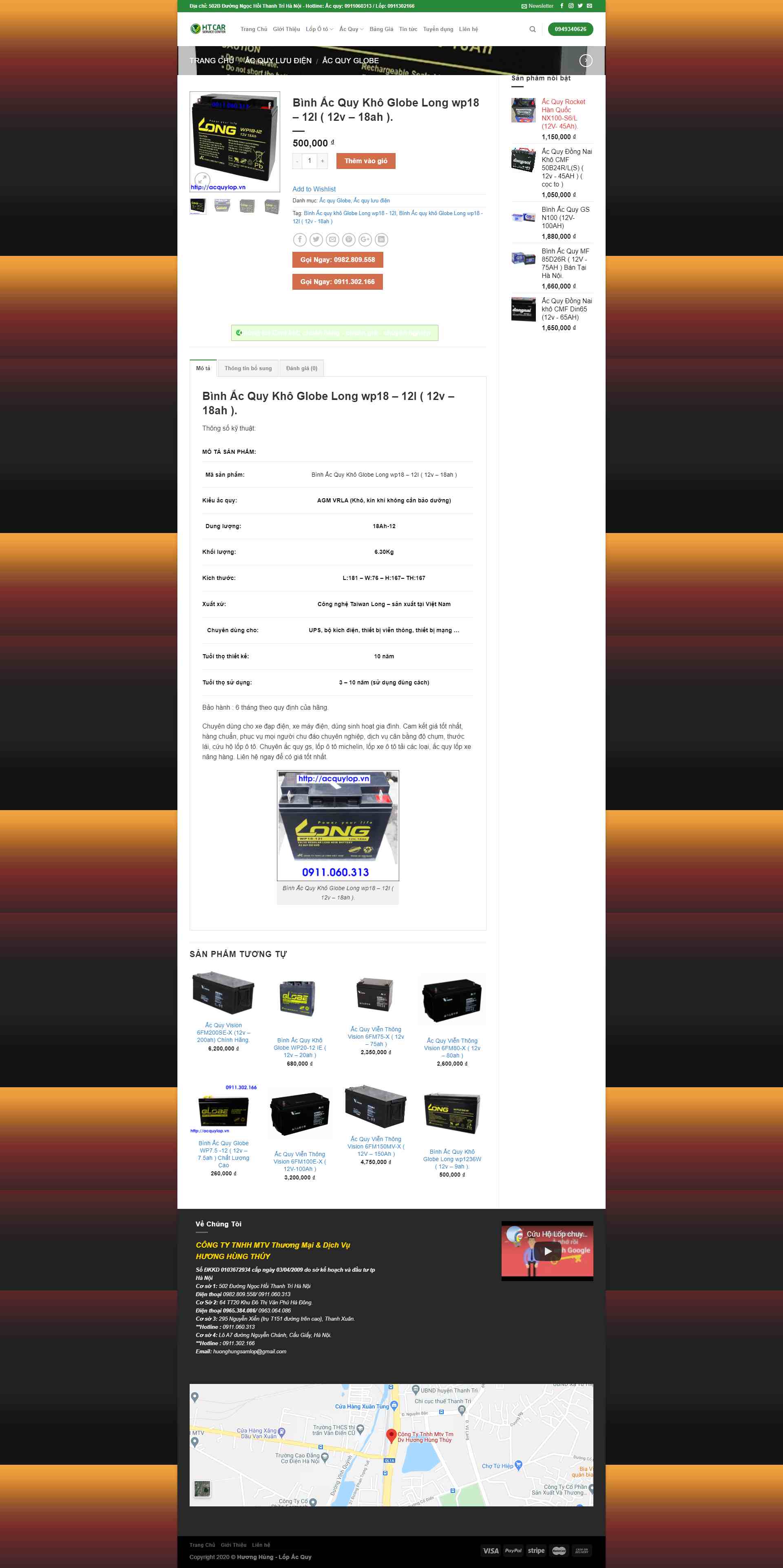Thiết kế Website web ắc quy khô - acquylopvn