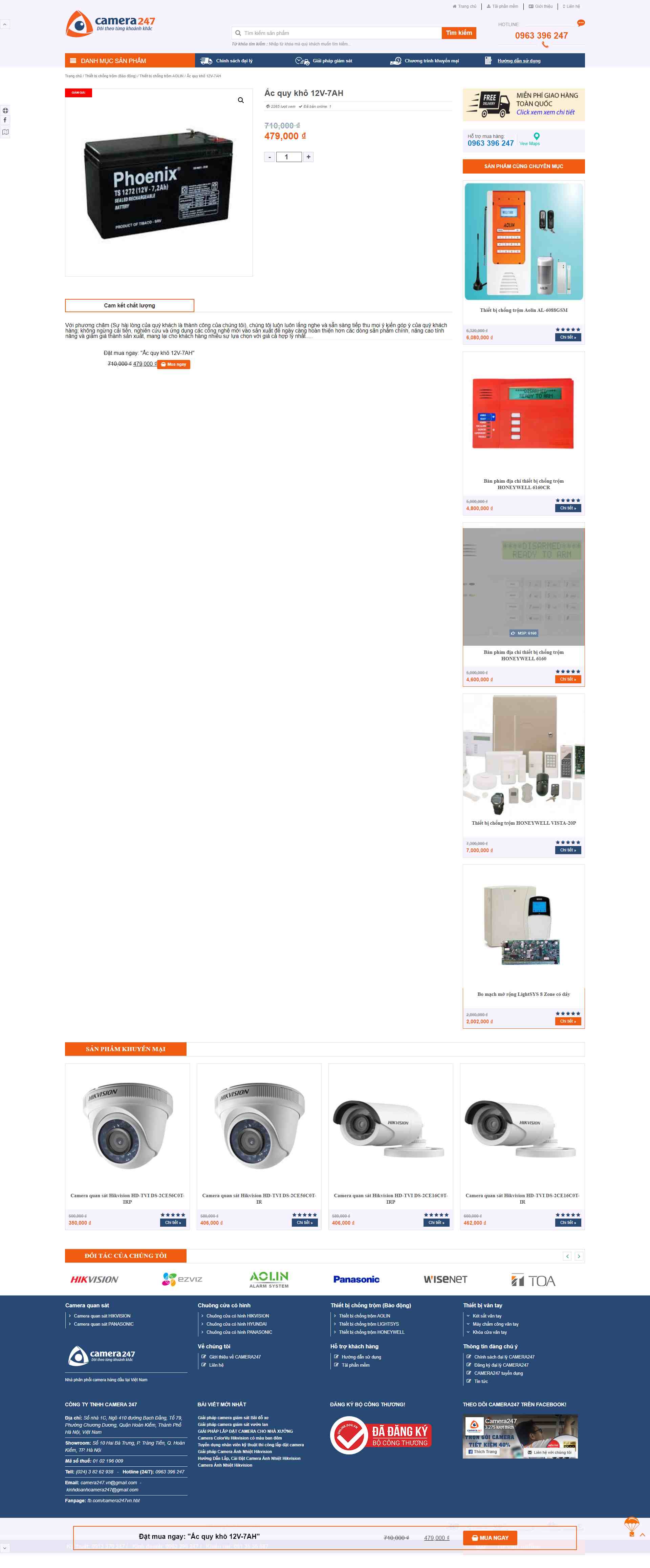 Thiết kế Website web ắc quy khô - camera247vn