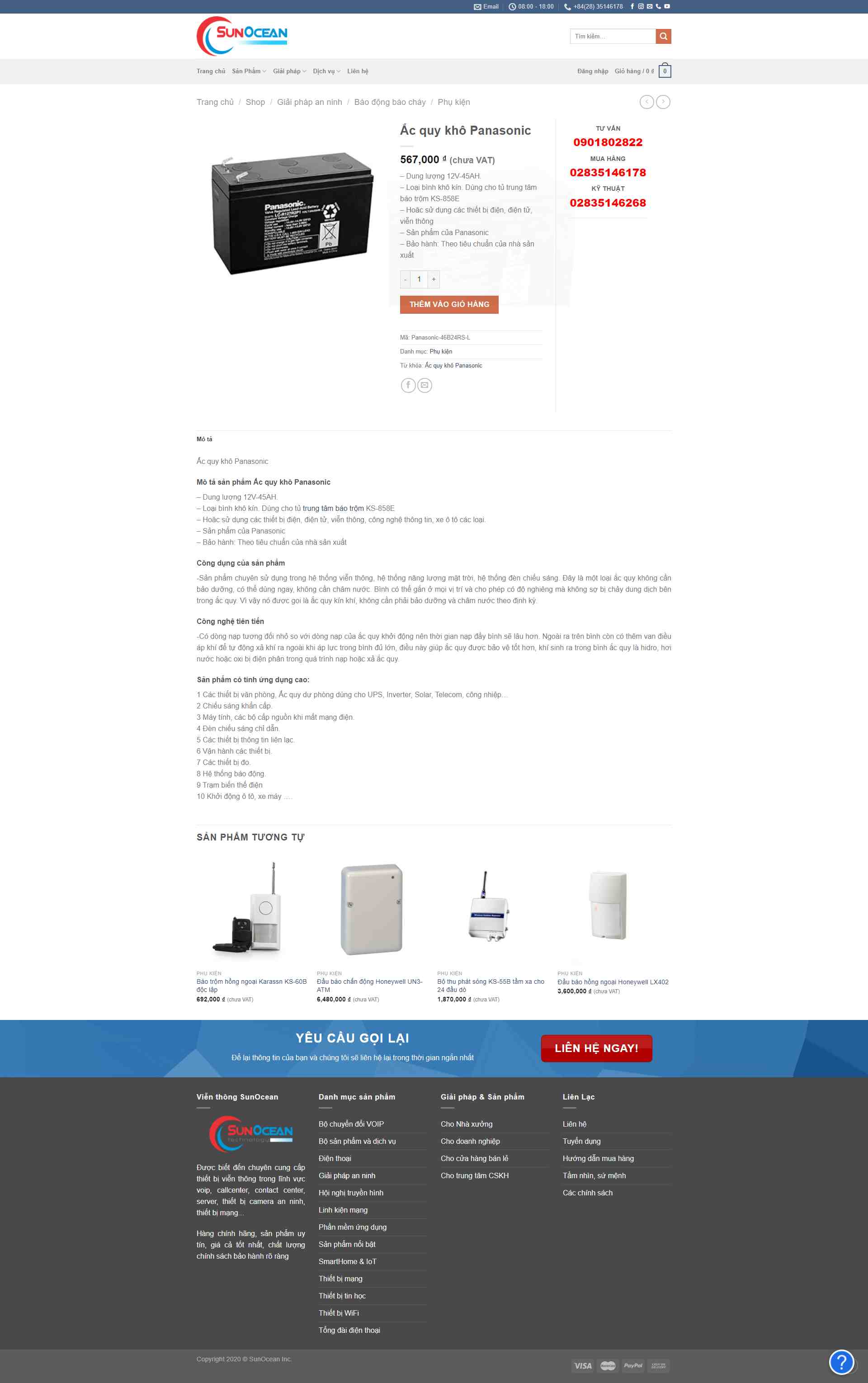 Thiết kế Website web ắc quy khô - wwwsunoceancomvn