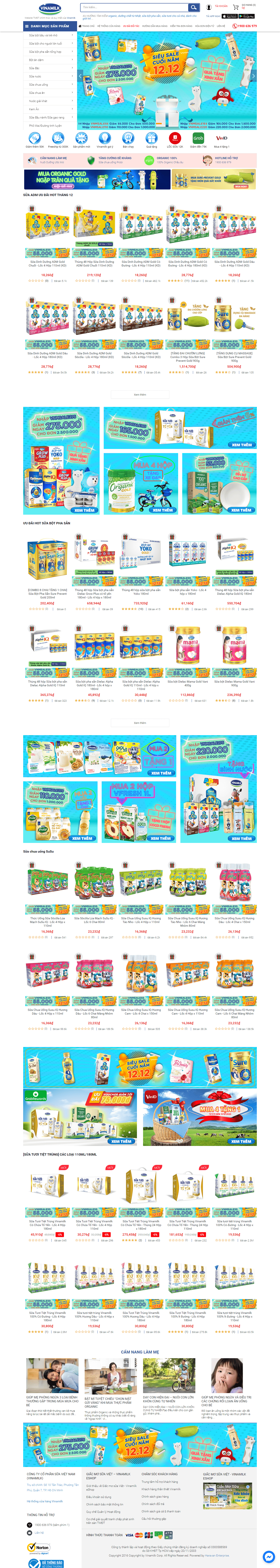 Thiết kế Website Web Bán Sữa - giacmosuavietcomvn