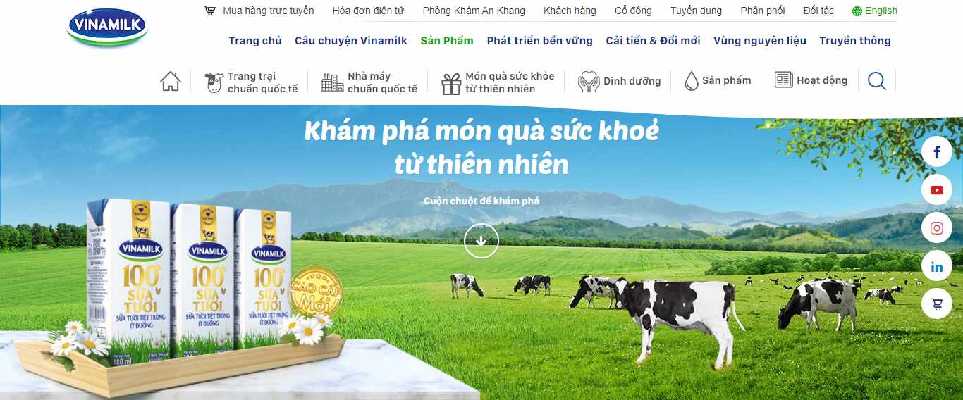 Thiết kế Website Web Bán Sữa - wwwvinamilkcomvn