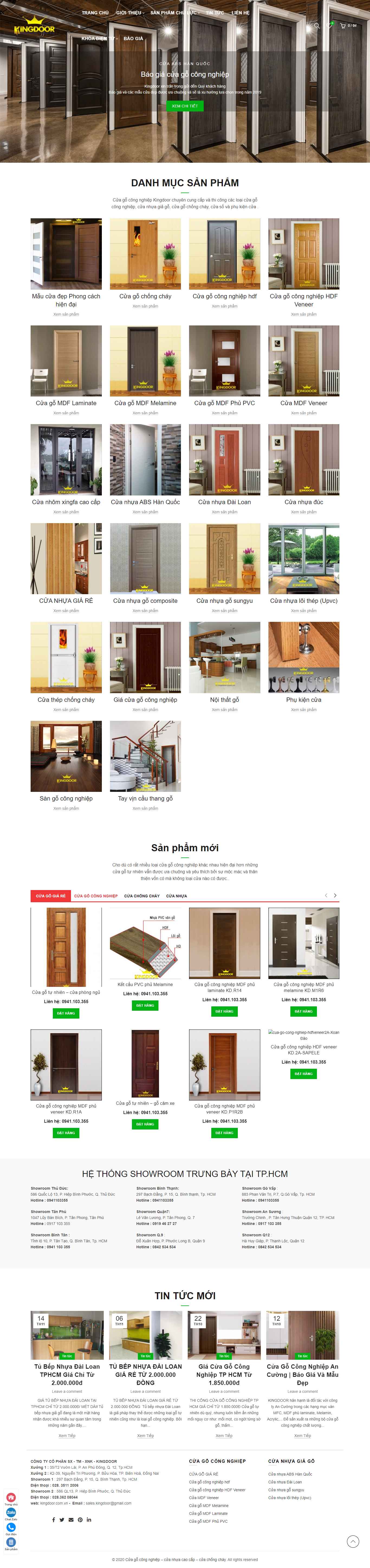 Thiết kế Website Web Bán Cửa - cuagogiarecomvn