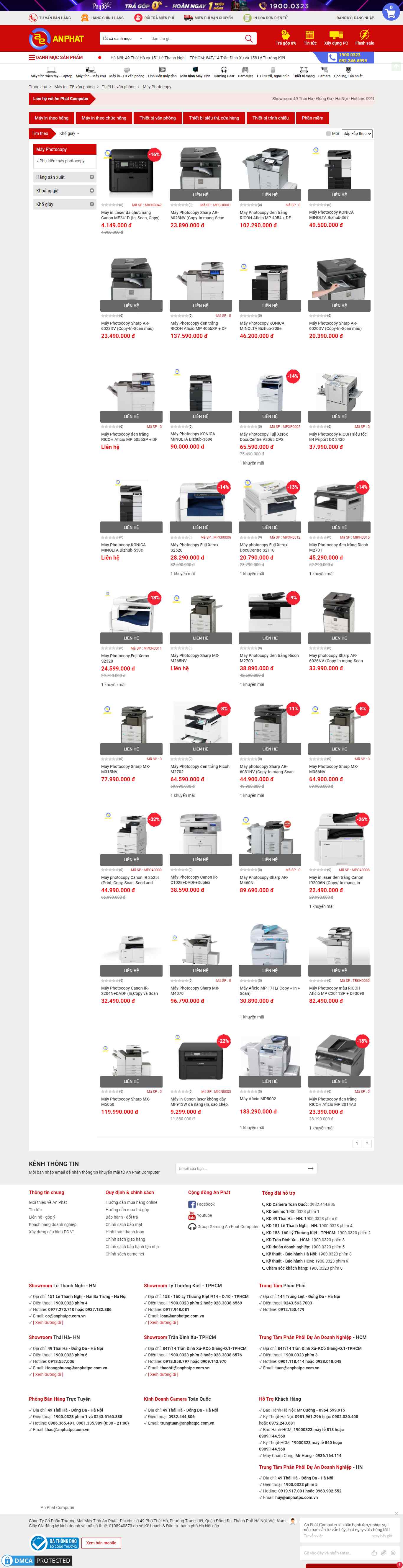 Thiết kế Website Web Máy In Máy Photocopy - wwwanphatpccomvn