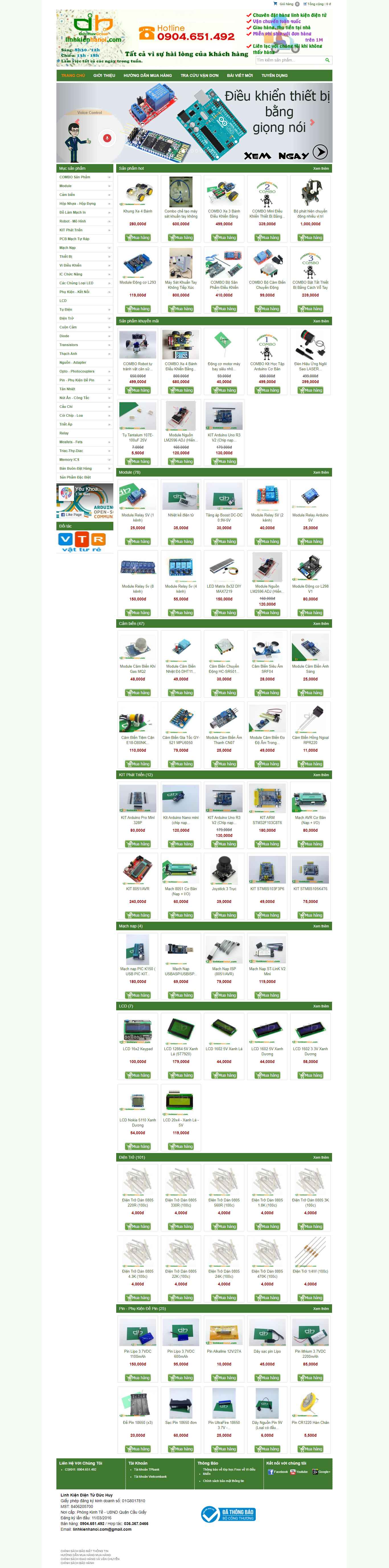 Thiết kế Website Web linh kiện điện tử - linhkienhanoicom