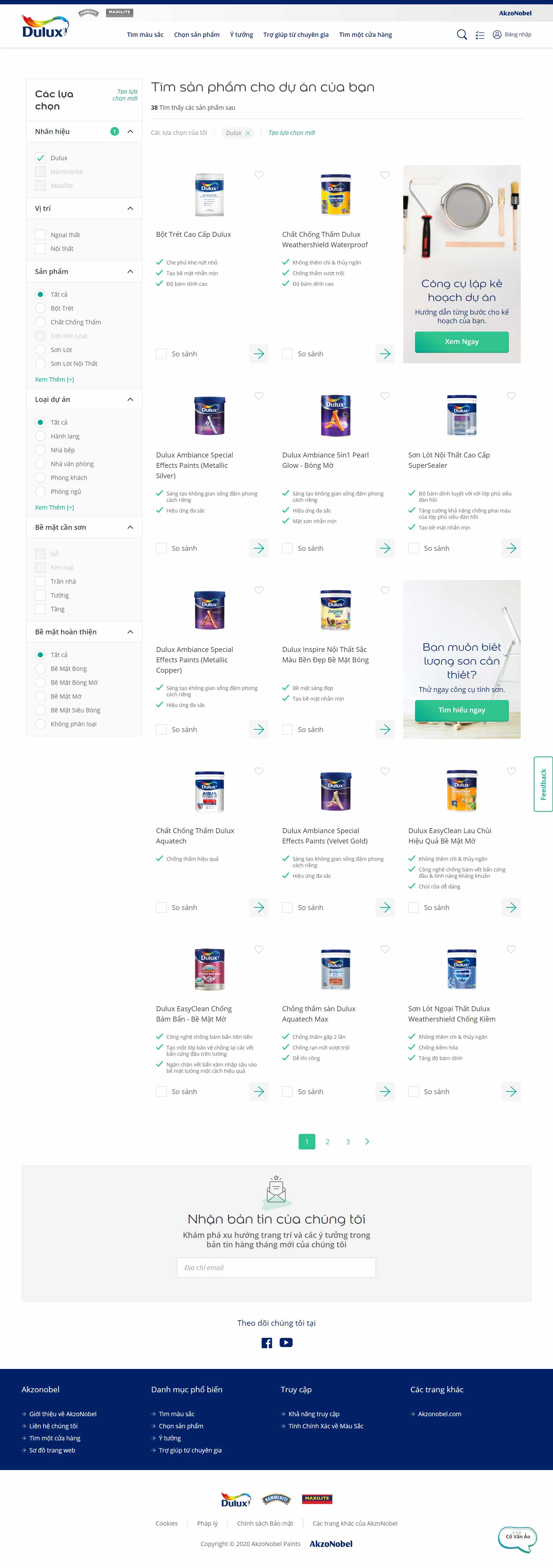 Thiết kế Website Web Các loại sơn nội thất - wwwduluxvn