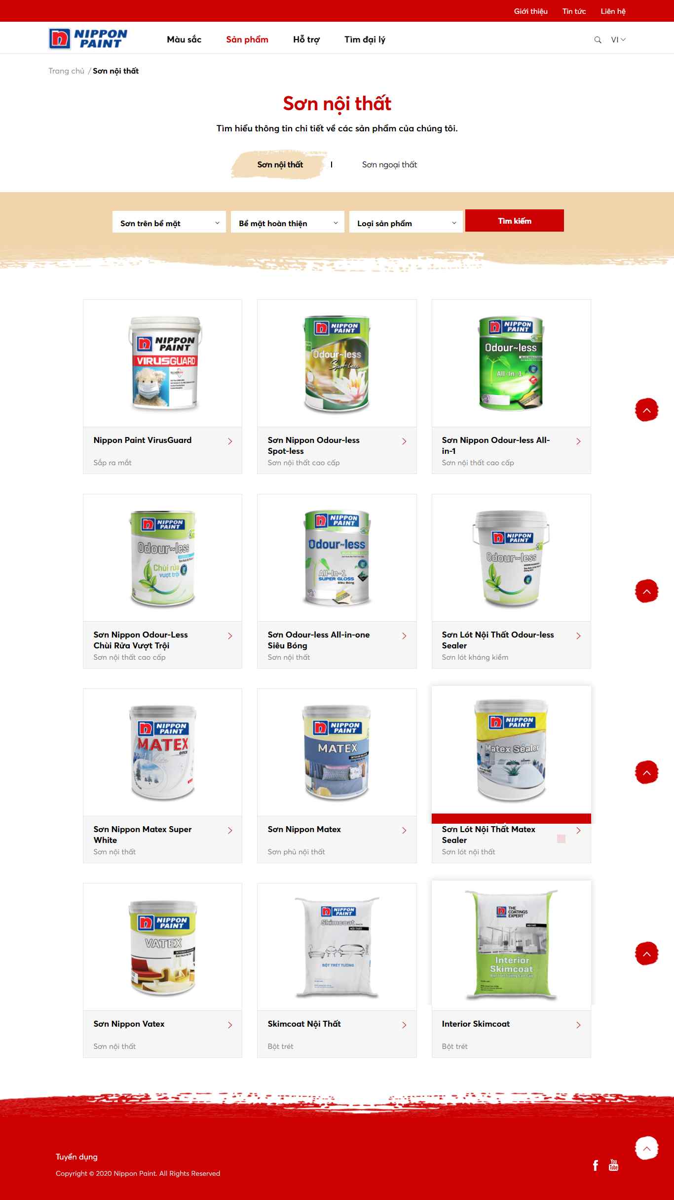Thiết kế Website Web Các loại sơn nội thất - nipponpaintcomvn