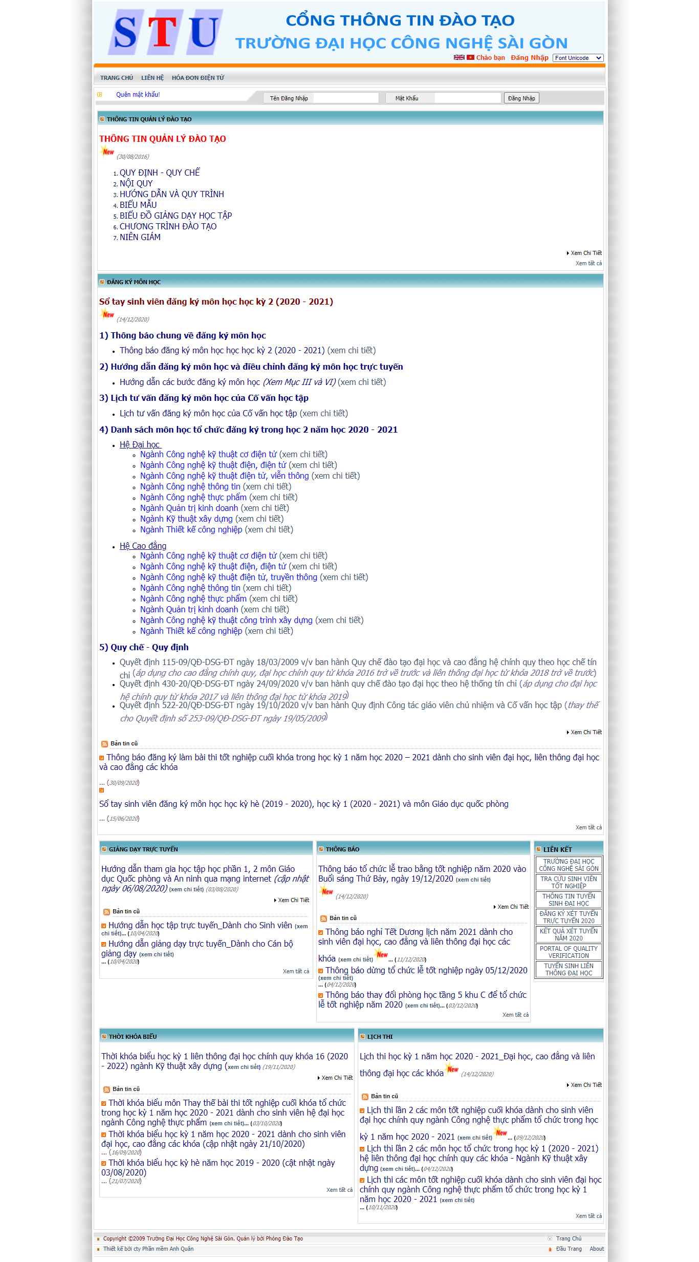 Thiết kế Website Web Cổng Thông Tin - daotao1stueduvn