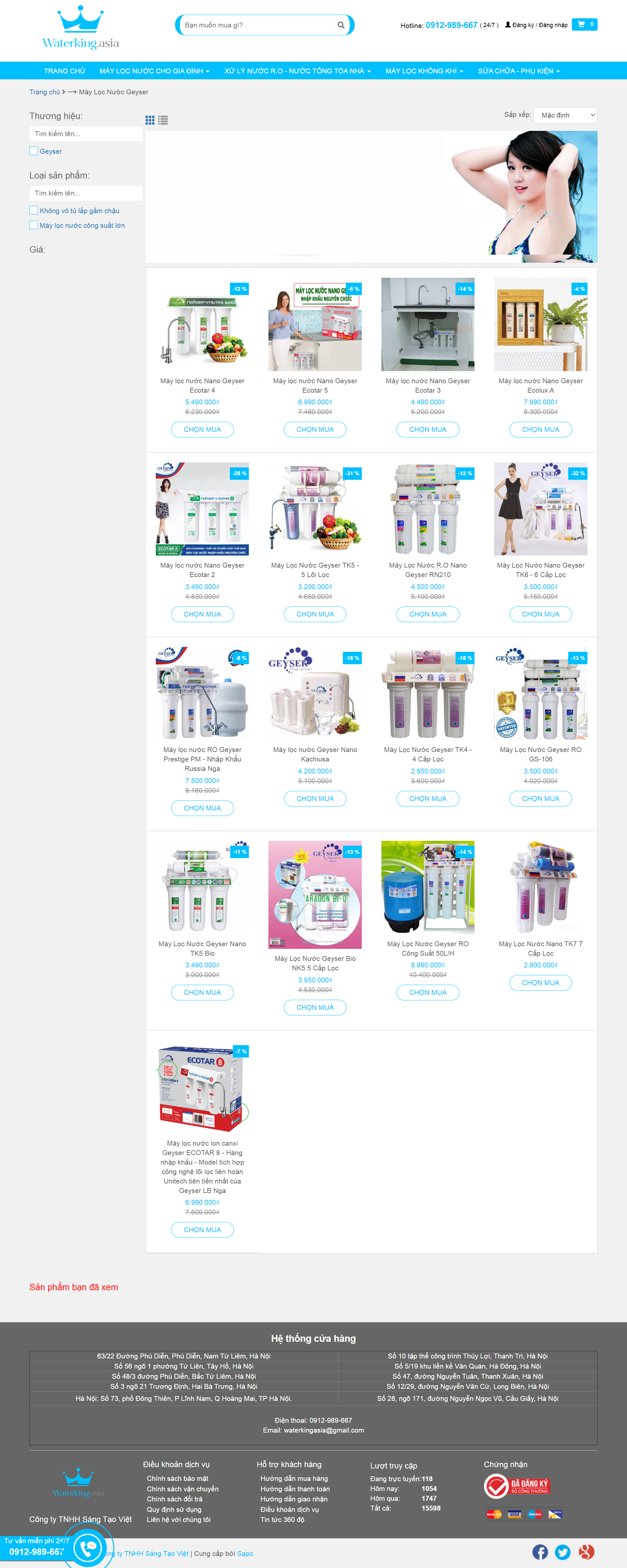 Thiết kế Website Web Máy Lọc Nước RO - waterkingasia