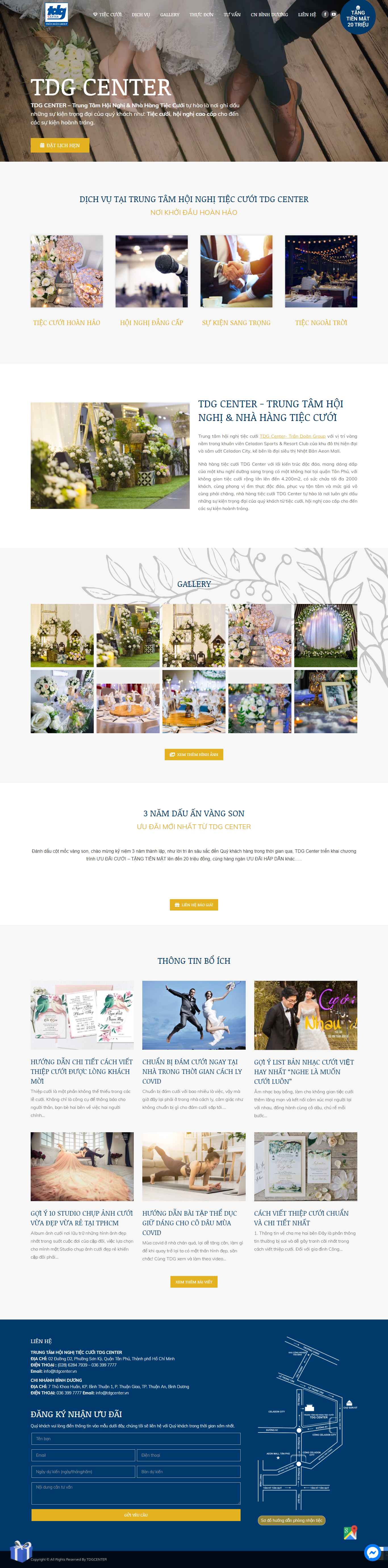 Thiết kế Website Web nhà hàng tiệc cưới - tdgcentervn