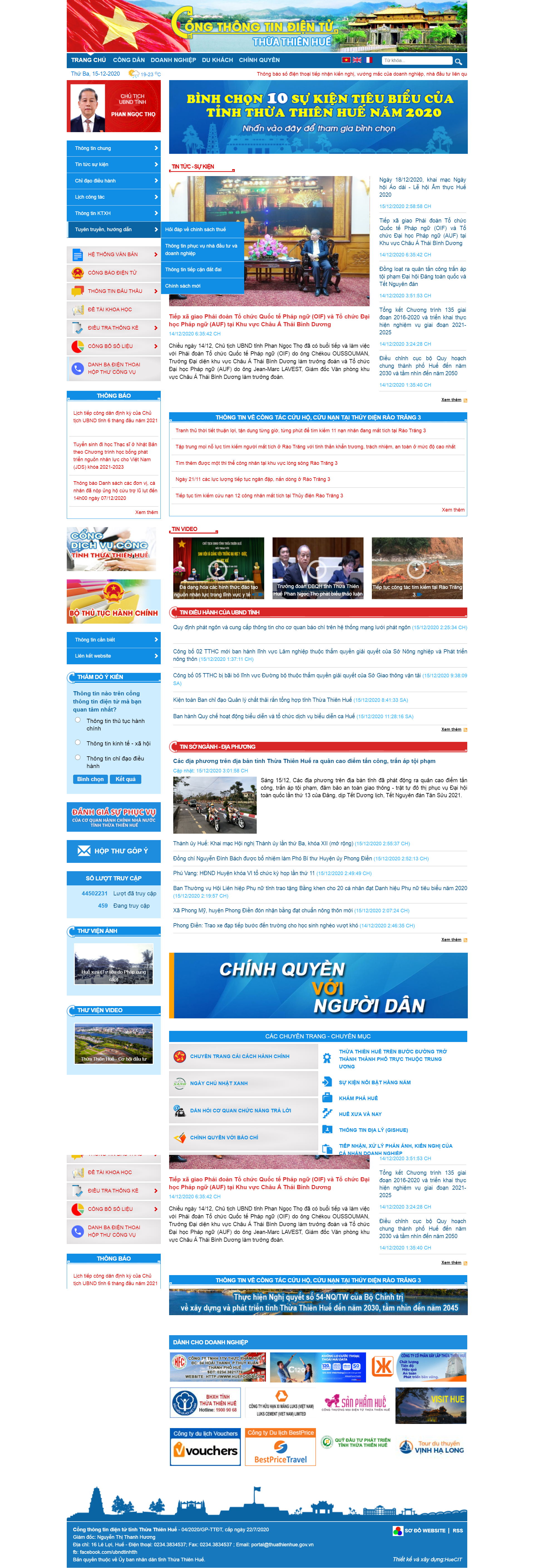Thiết kế Website Web Cổng Thông Tin - thuathienhuegovvn