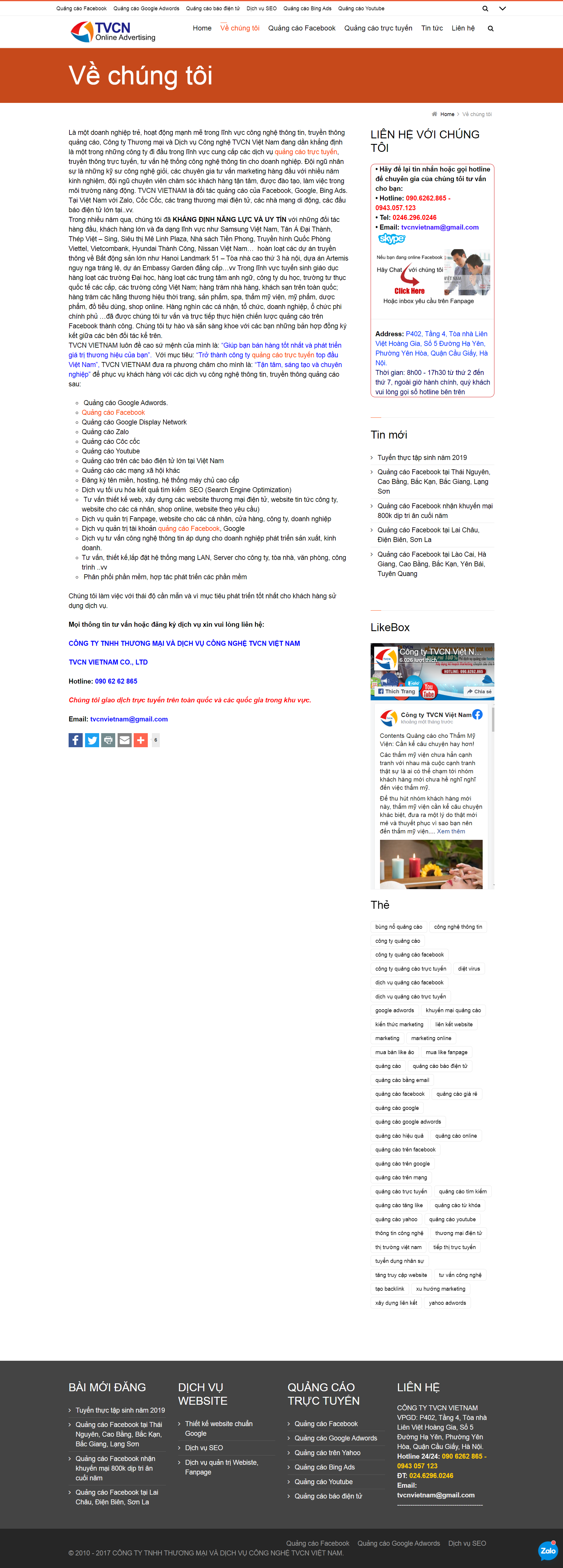 Thiết kế Website Web Quảng Cáo Facebook - quangcaohieuquanet