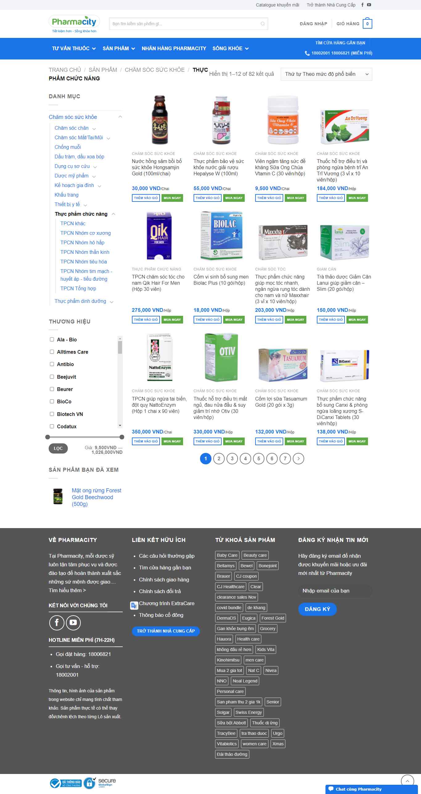 [myphamhana] Thiết kế Website Web thực phẩm chức năng - wwwpharmacityvn