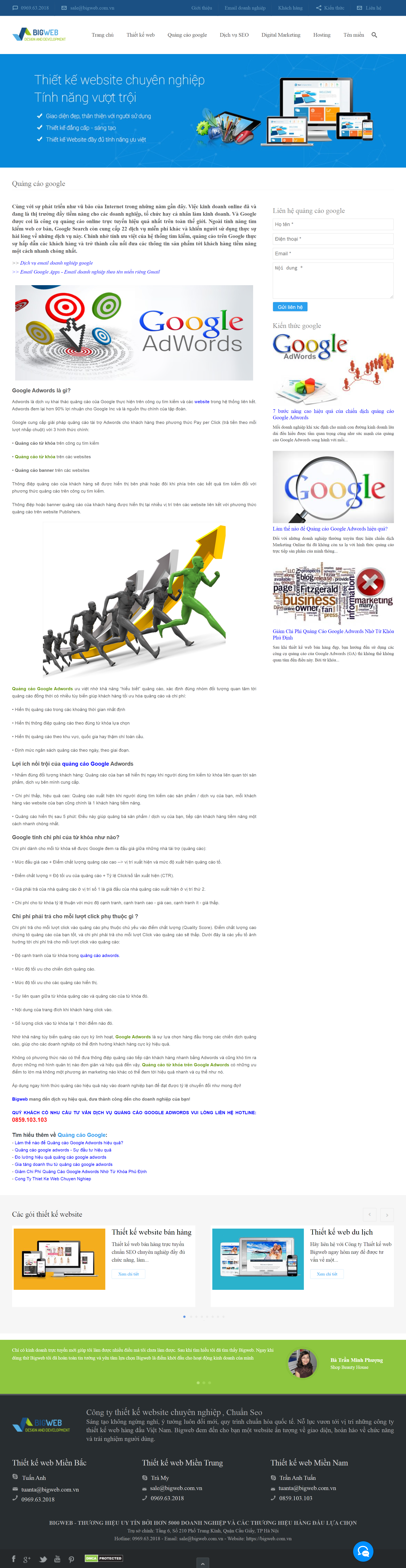 Thiết kế Website Web Quảng Cáo Google Adwords - bigwebcomvn