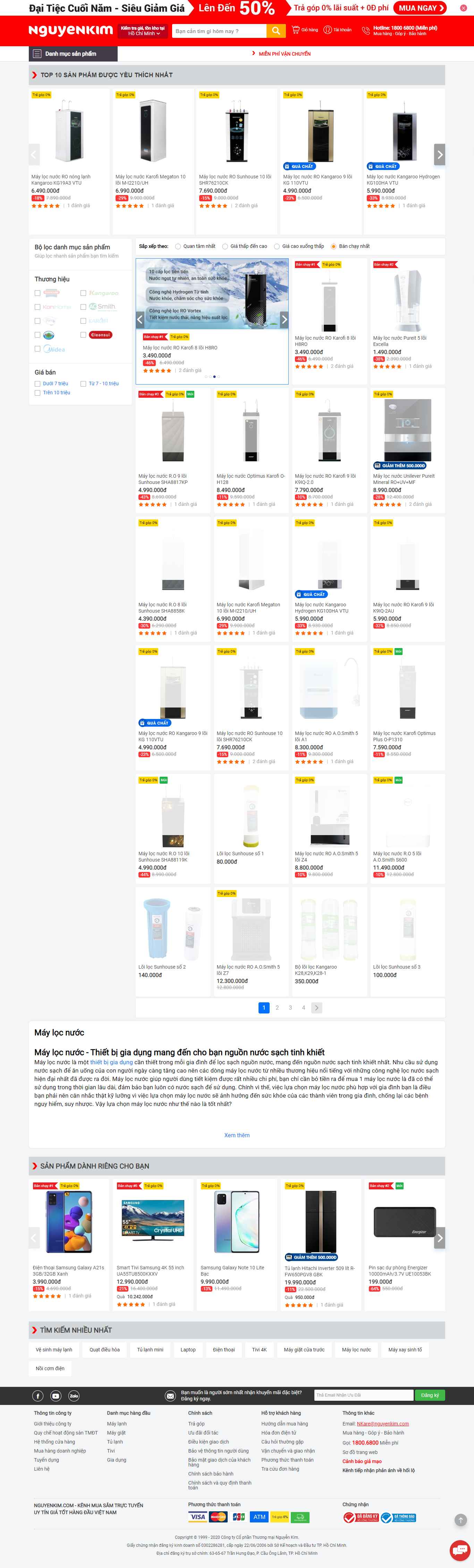 Thiết kế Website web bán bình lọc nước - wwwnguyenkimcom