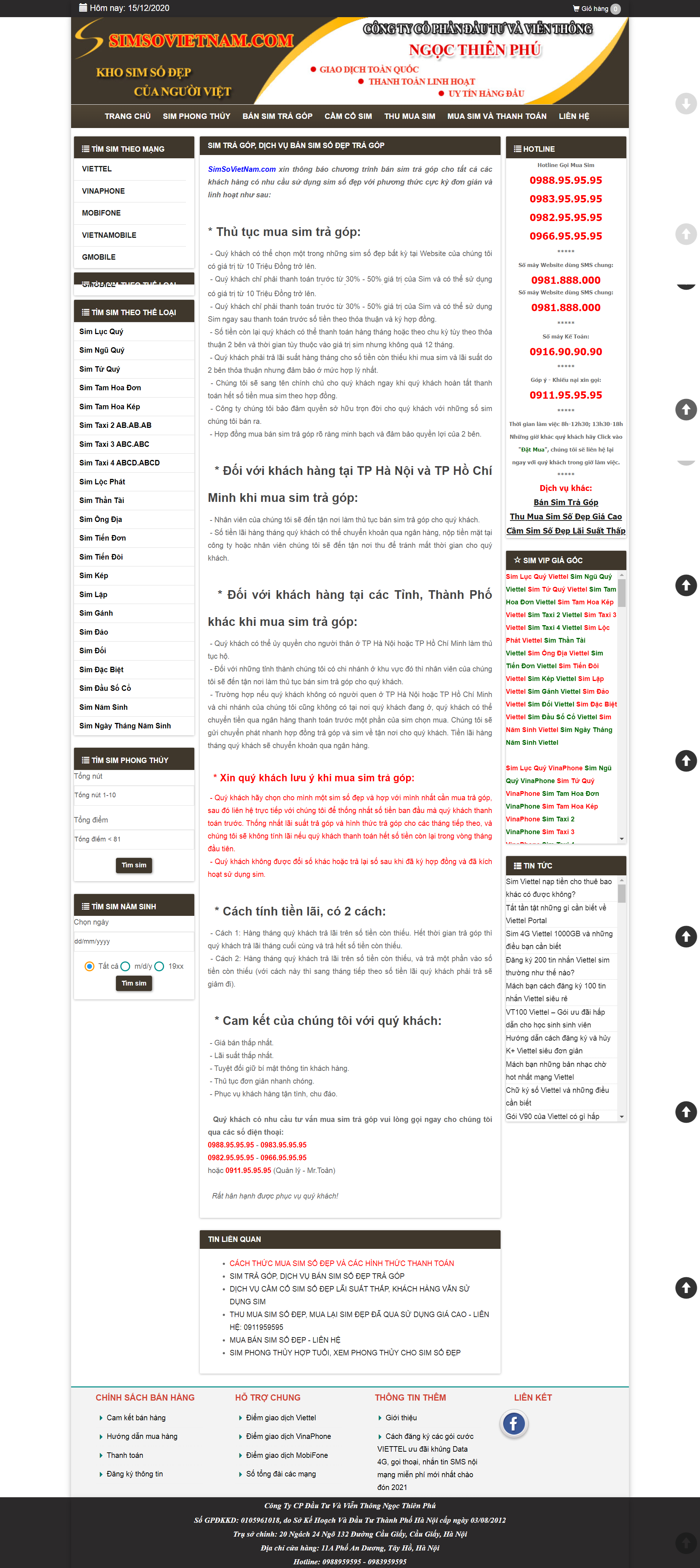 Thiết kế Website Web Sim Số Đẹp - simsovietnamcom