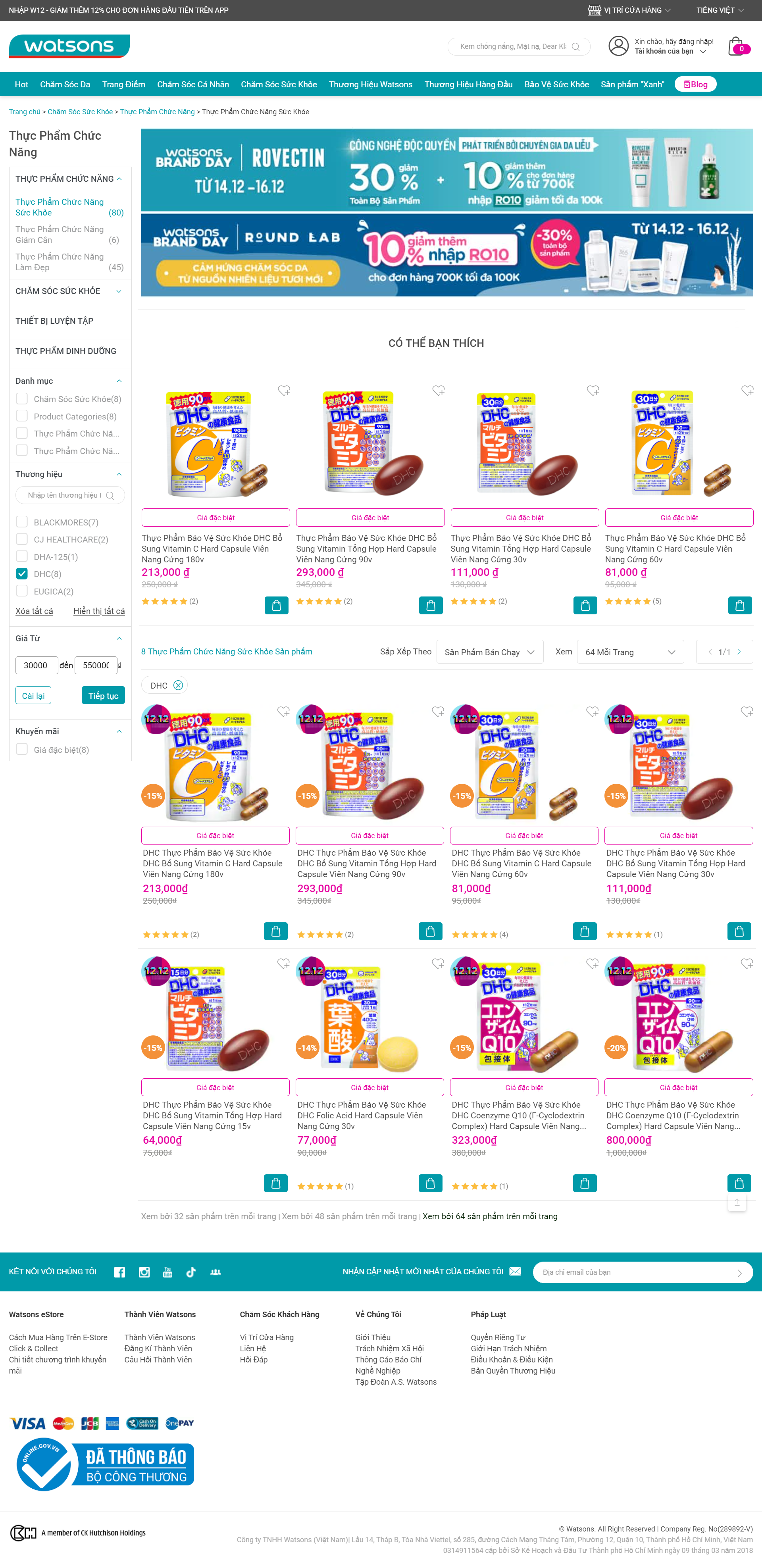 [myphamhana] Thiết kế Website Web thực phẩm chức năng - wwwwatsonsvn