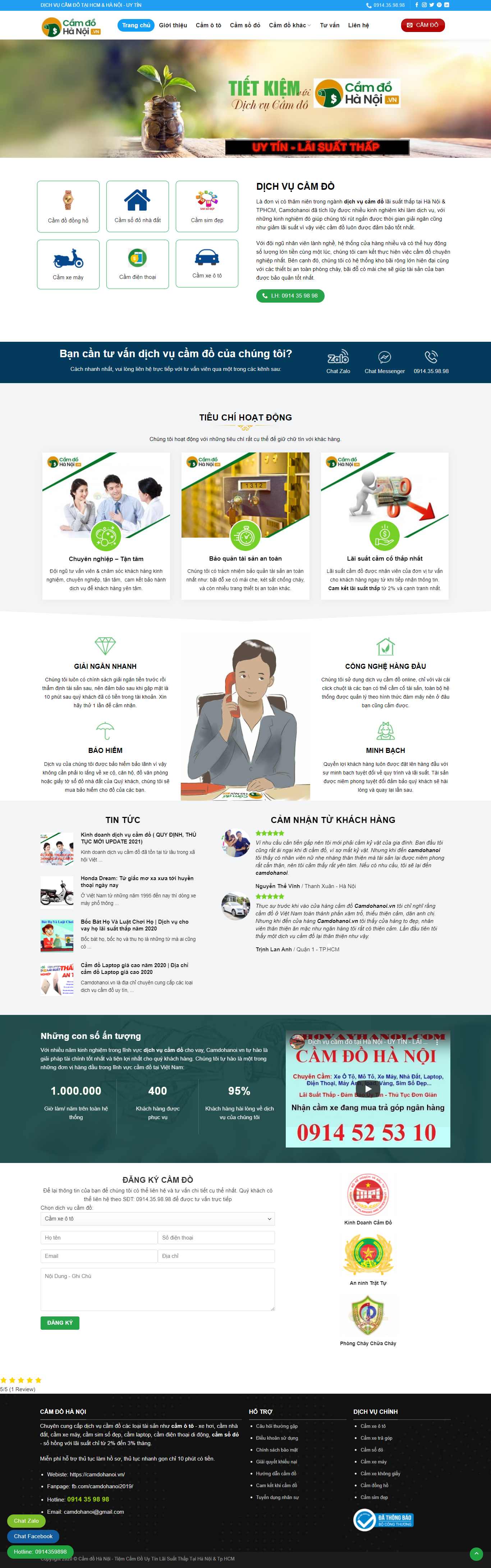 Thiết kế Website web hiệu cầm đồ - camdohanoivn