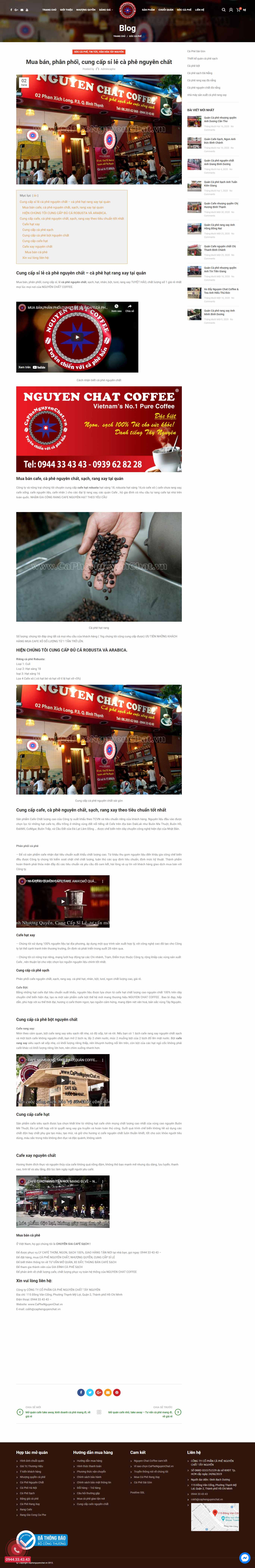 Thiết kế Website web bán cà phê - caphenguyenchatvn