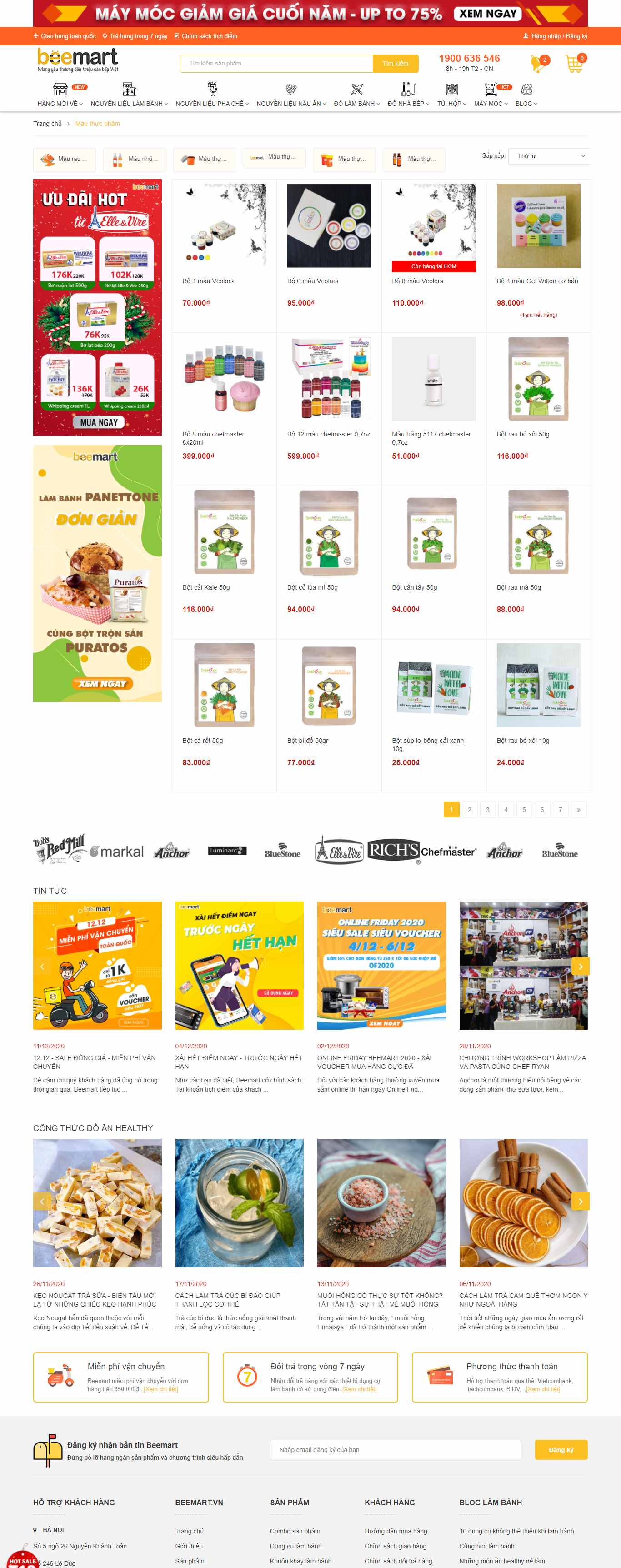 Thiết kế Website web bán màu thực phẩm - wwwbeemartvn