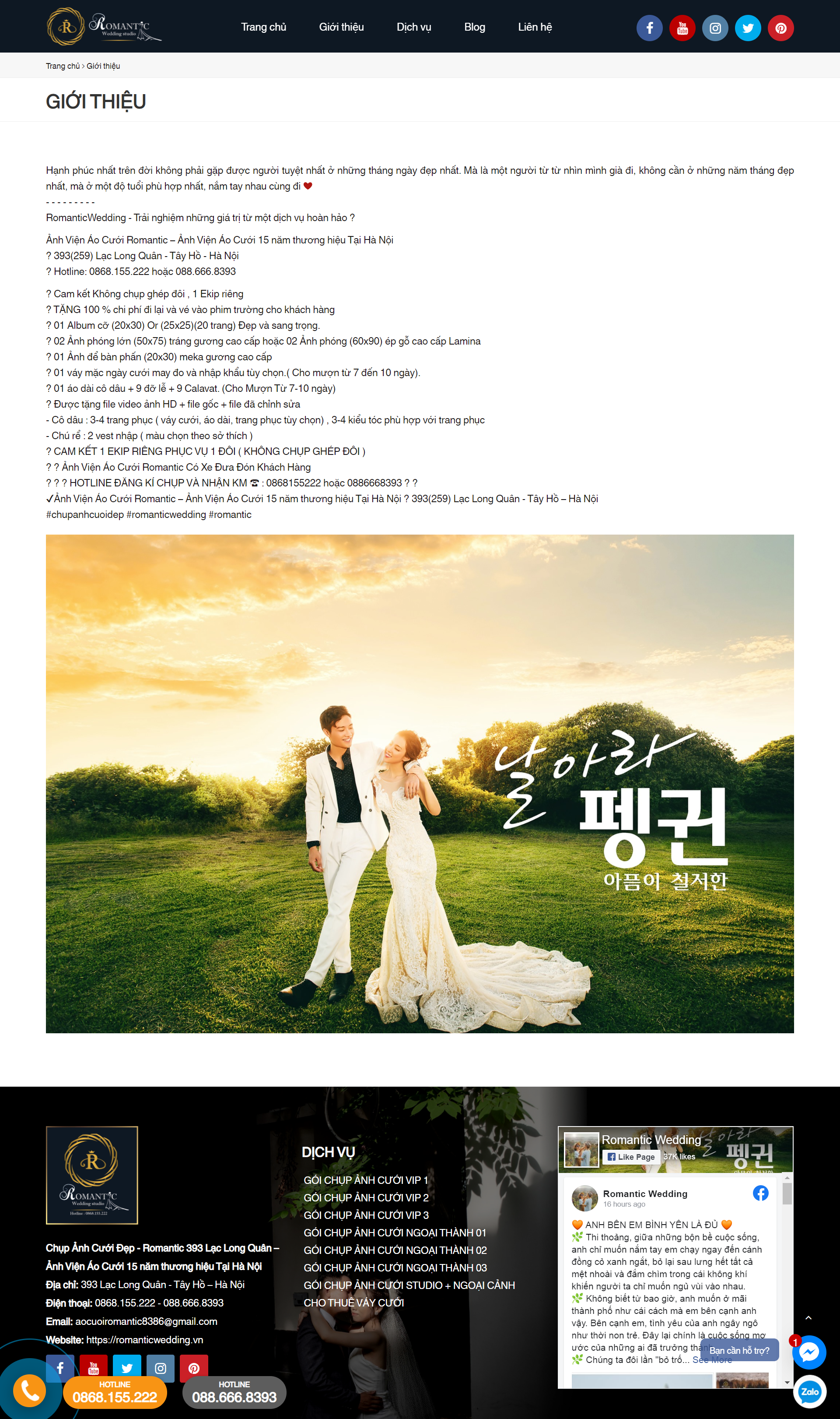 Thiết kế Website Web Đẹp - romanticweddingvn