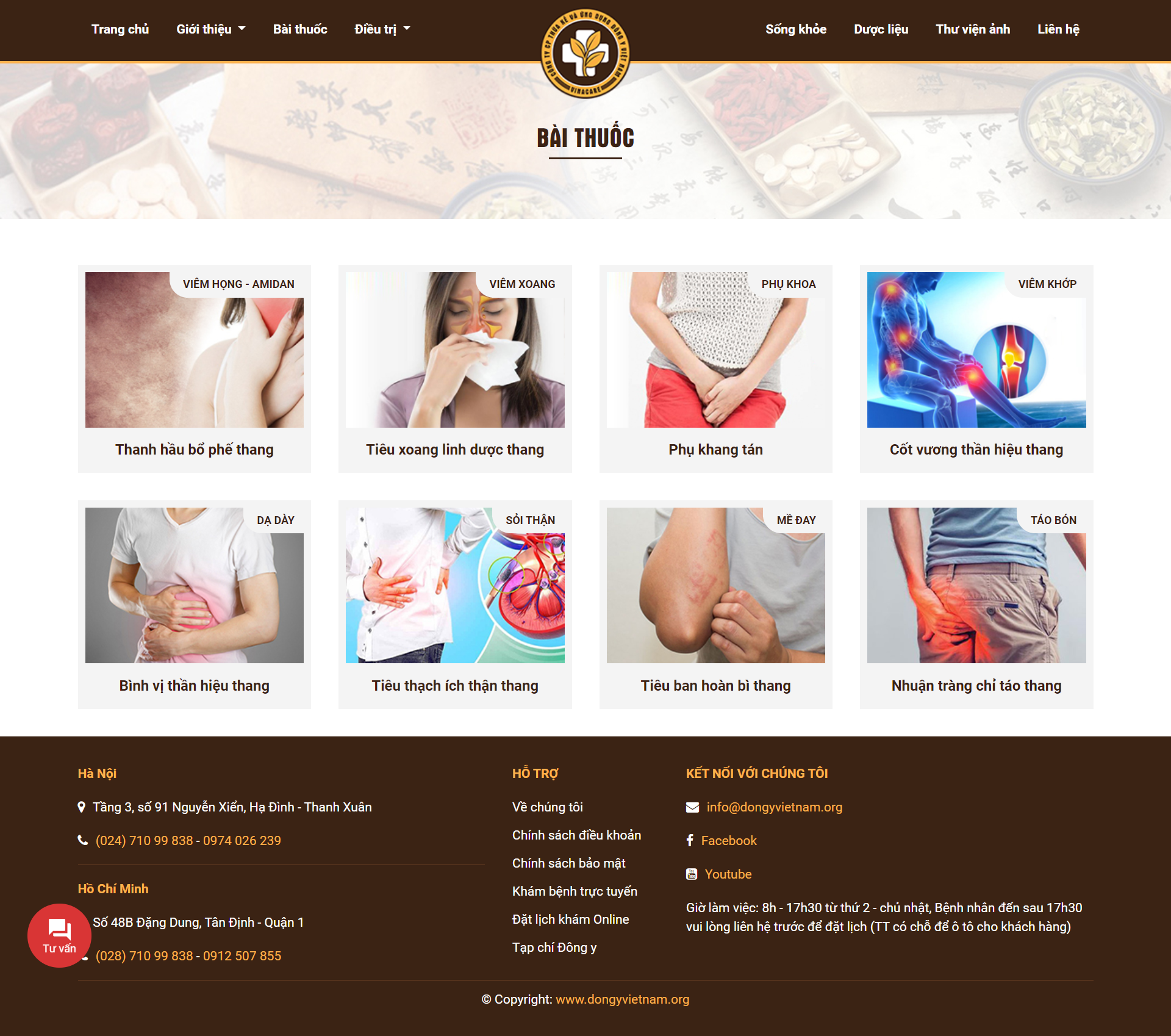 Thiết kế Website Web đông y - wwwdongyvietnamorg