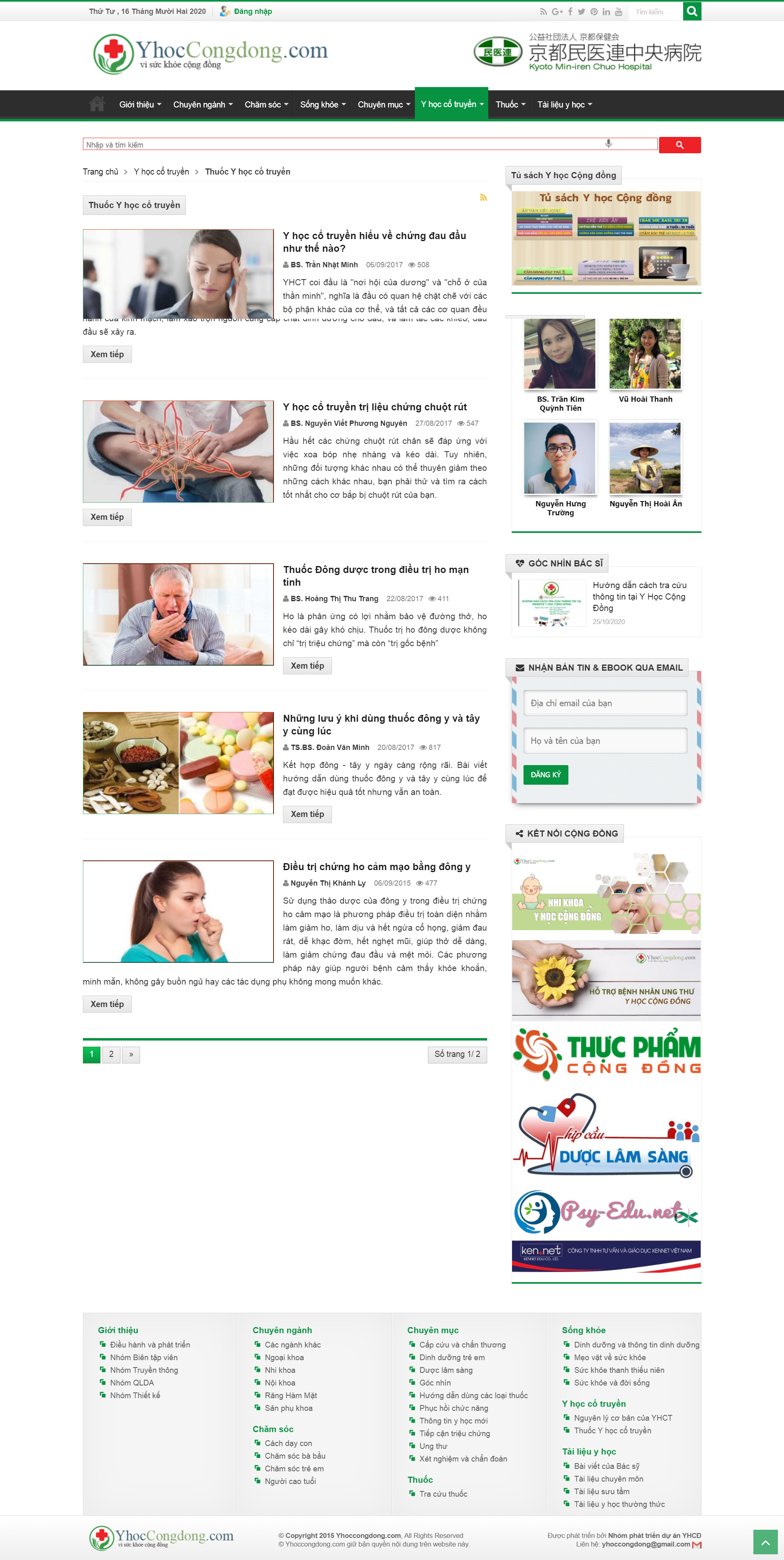 Thiết kế Website Web đông y - yhoccongdongcom