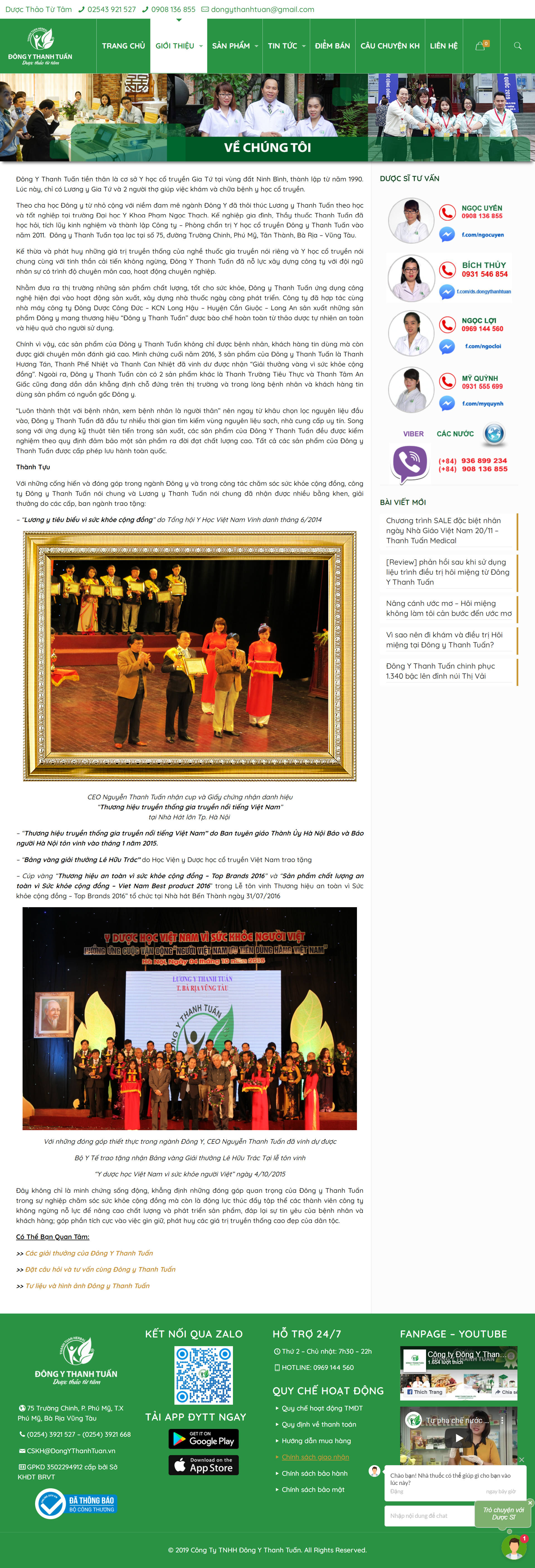 Thiết kế Website Web đông y - dongythanhtuanvn