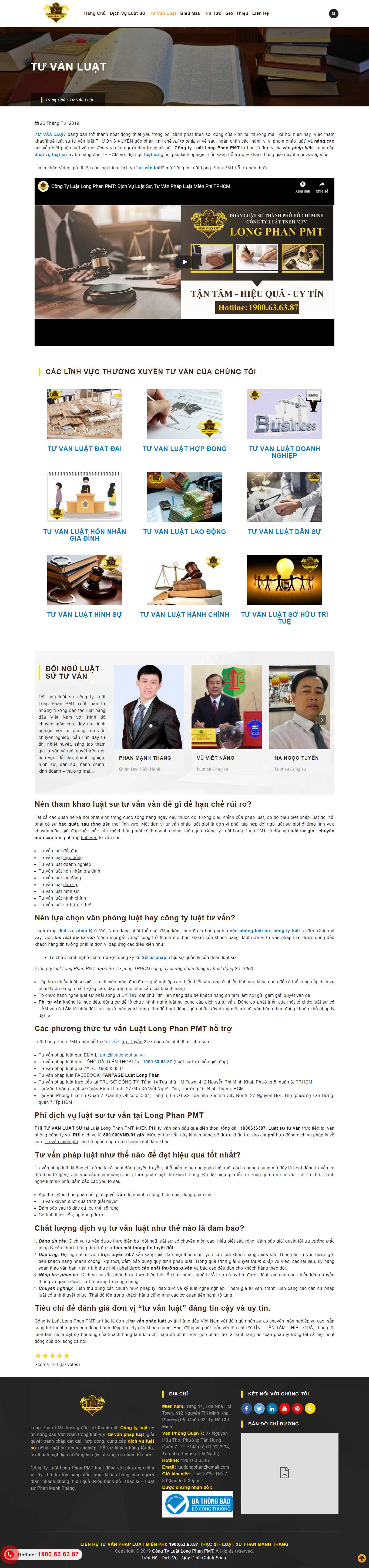 Thiết kế Website Web tư vấn - luatlongphanvn