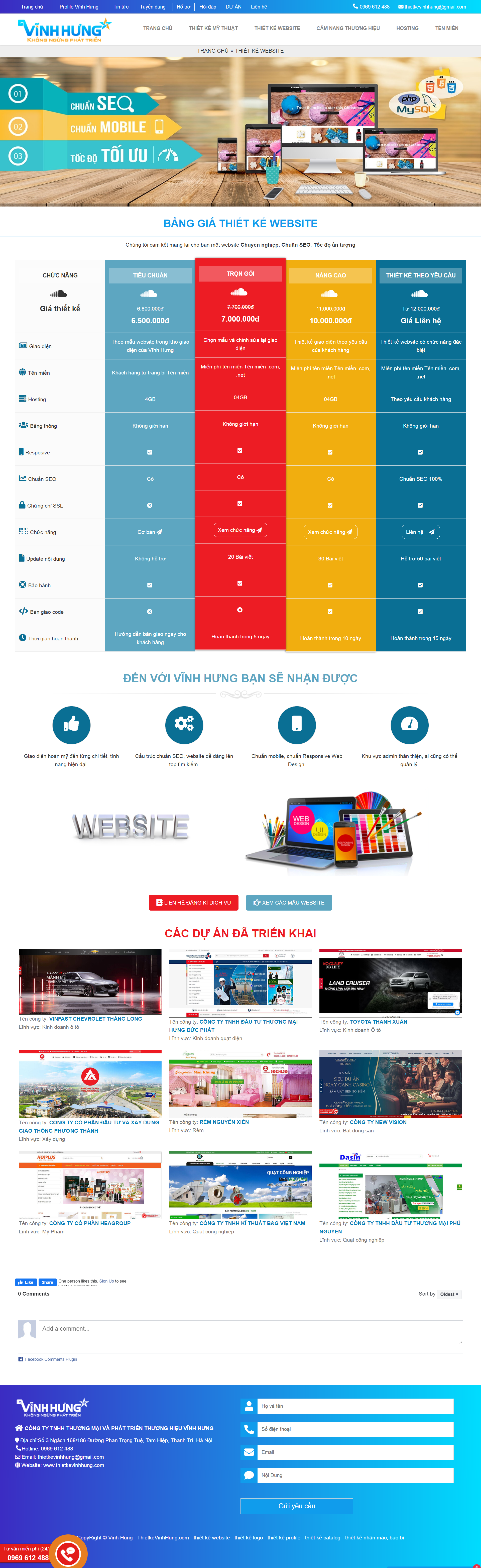 Thiết kế Website Web thương hiệu logo - thietkevinhhungcom