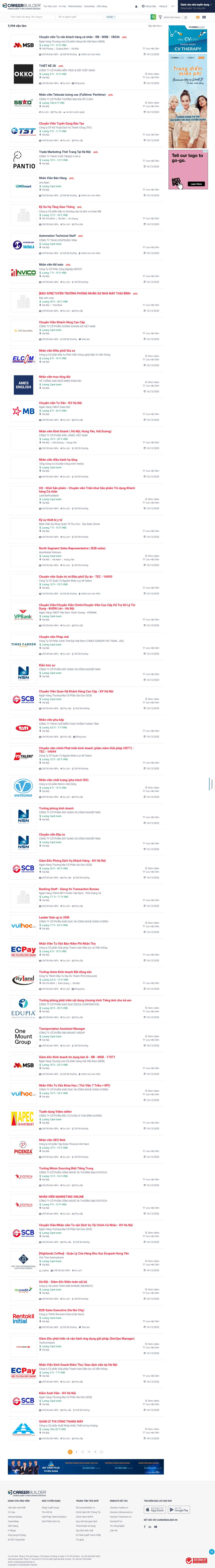 Thiết kế Website Web tuyển dụng - careerbuildervn