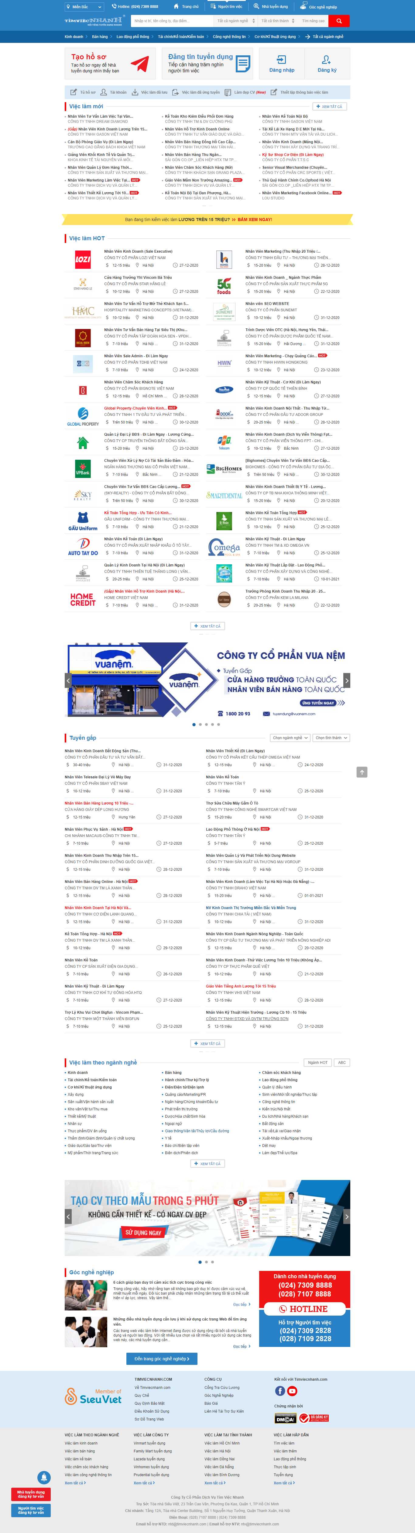 Thiết kế Website Web tuyển dụng - wwwtimviecnhanhcom