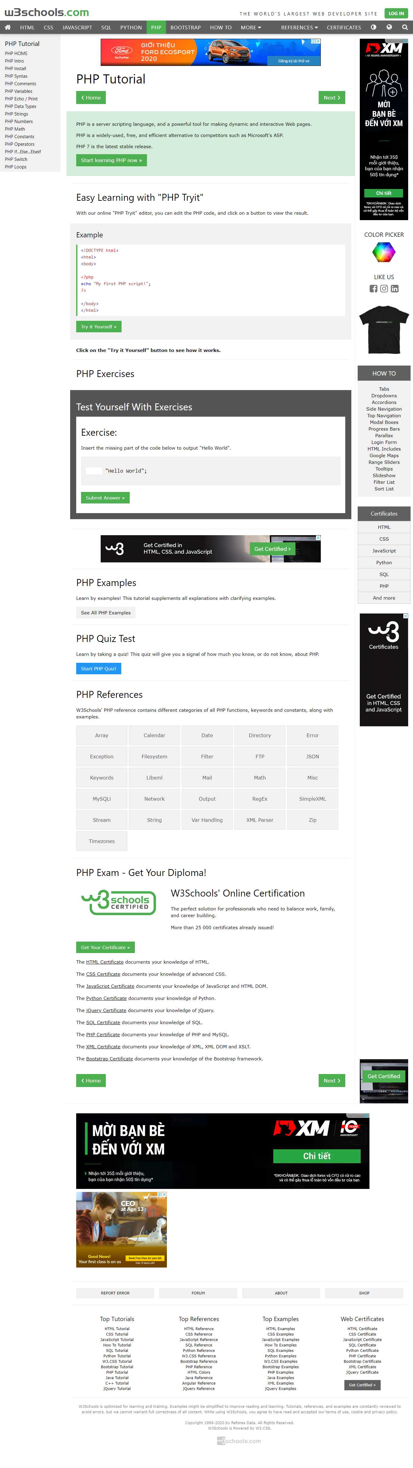 Thiết kế Website Web PHP - wwww3schoolscom