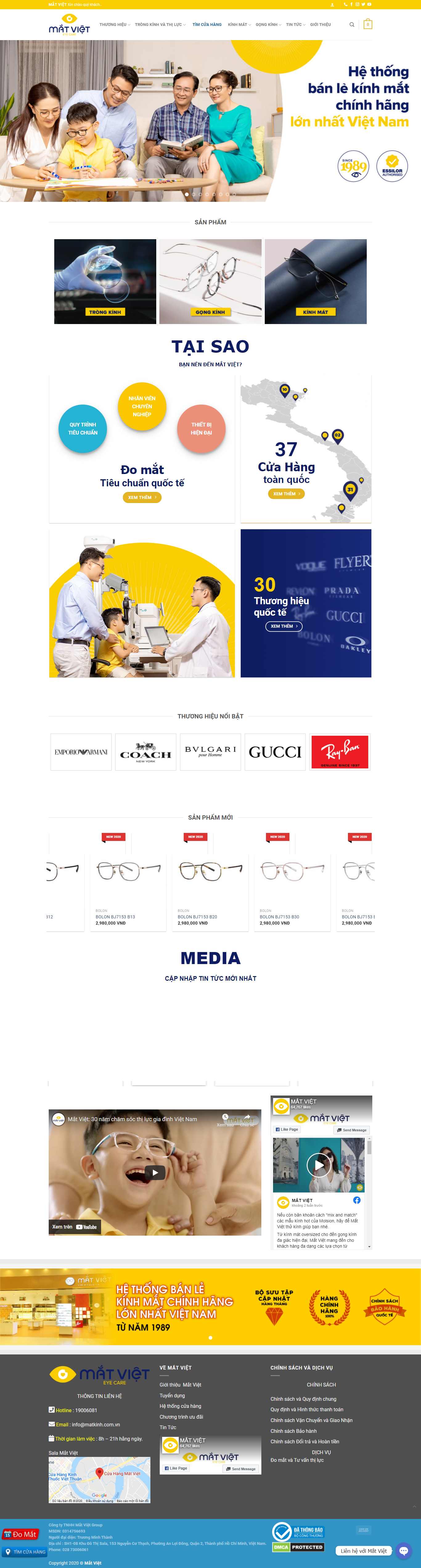 Thiết kế Website Web mắt kính - matvietvn