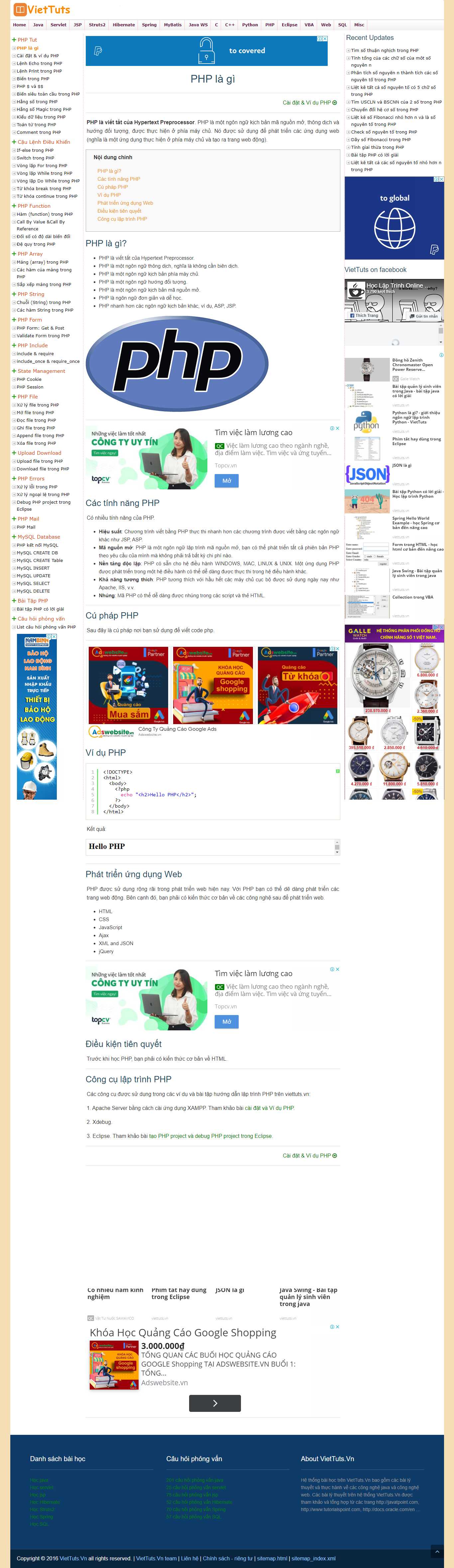Thiết kế Website Web PHP - viettutsvn