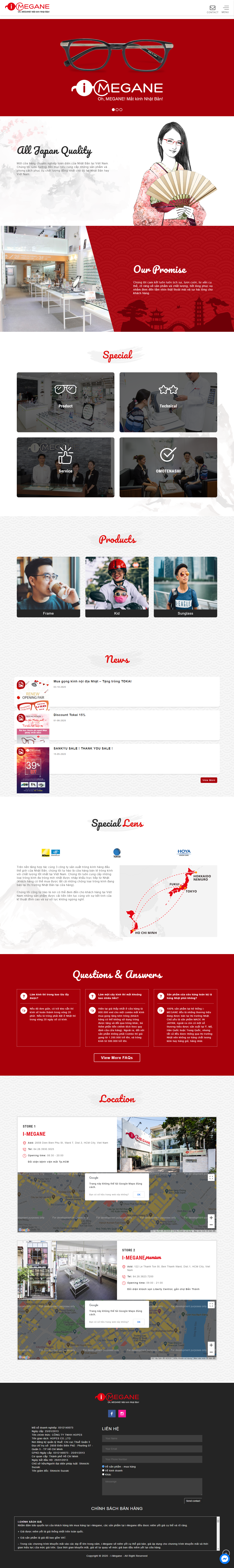 Thiết kế Website Web mắt kính - hopescomvn