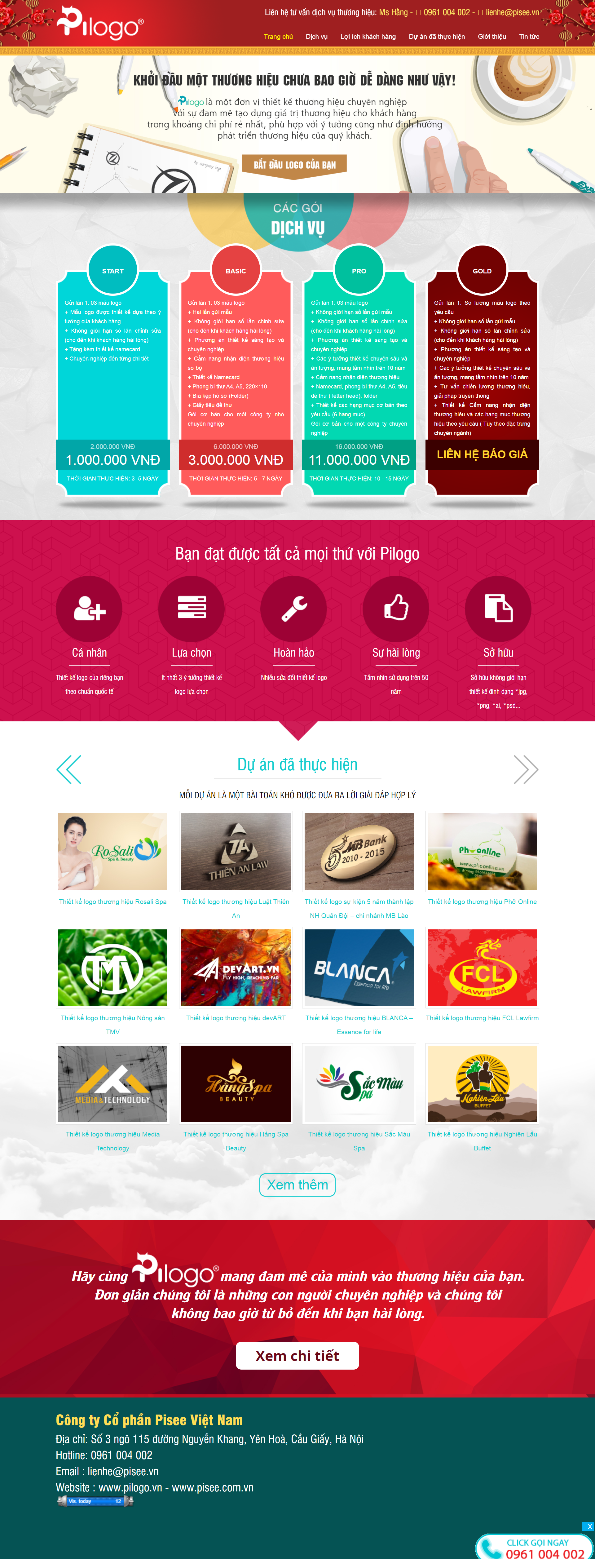 Thiết kế Website Web thương hiệu logo - pilogovn