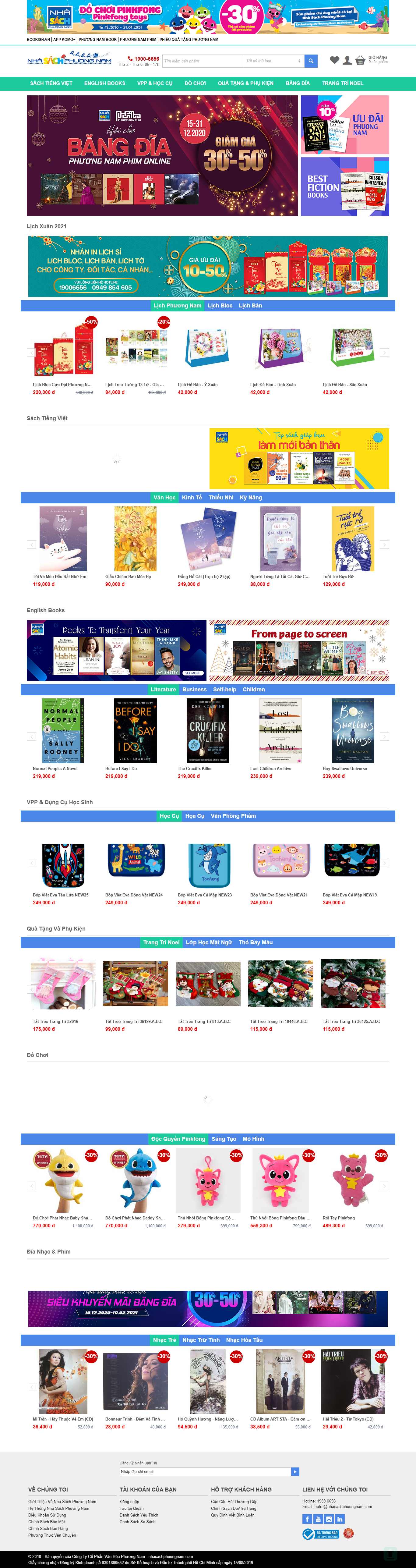 Thiết kế Website Web nhà sách - nhasachphuongnamcom