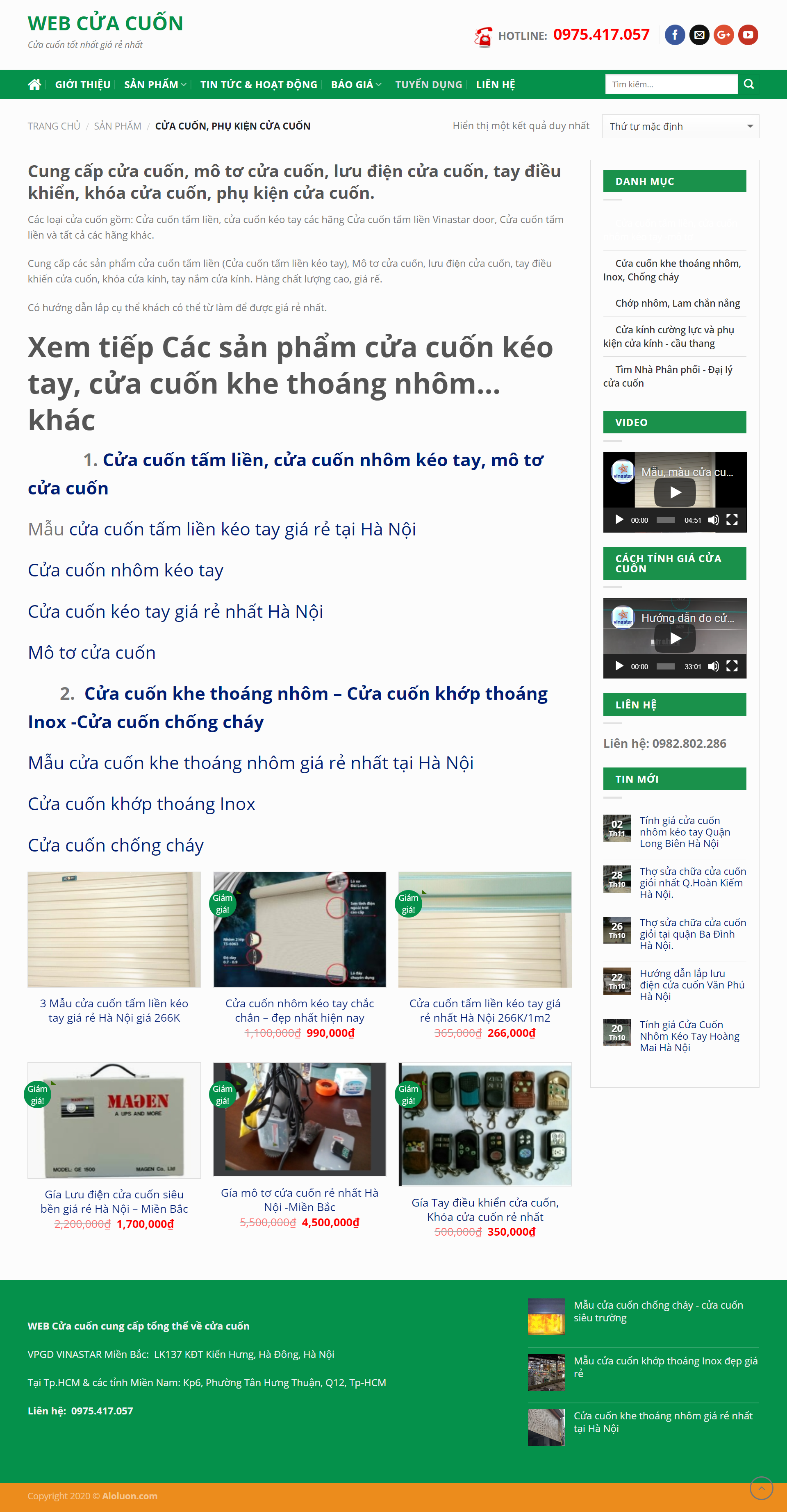 Thiết kế Website web cửa kéo - webcuacuoncom