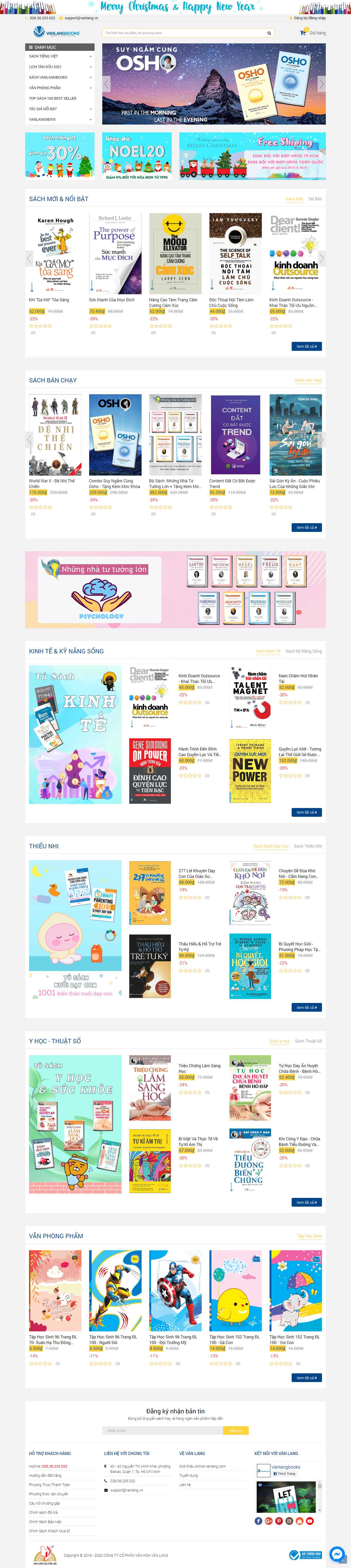 Thiết kế Website Web nhà sách - vanlangvn