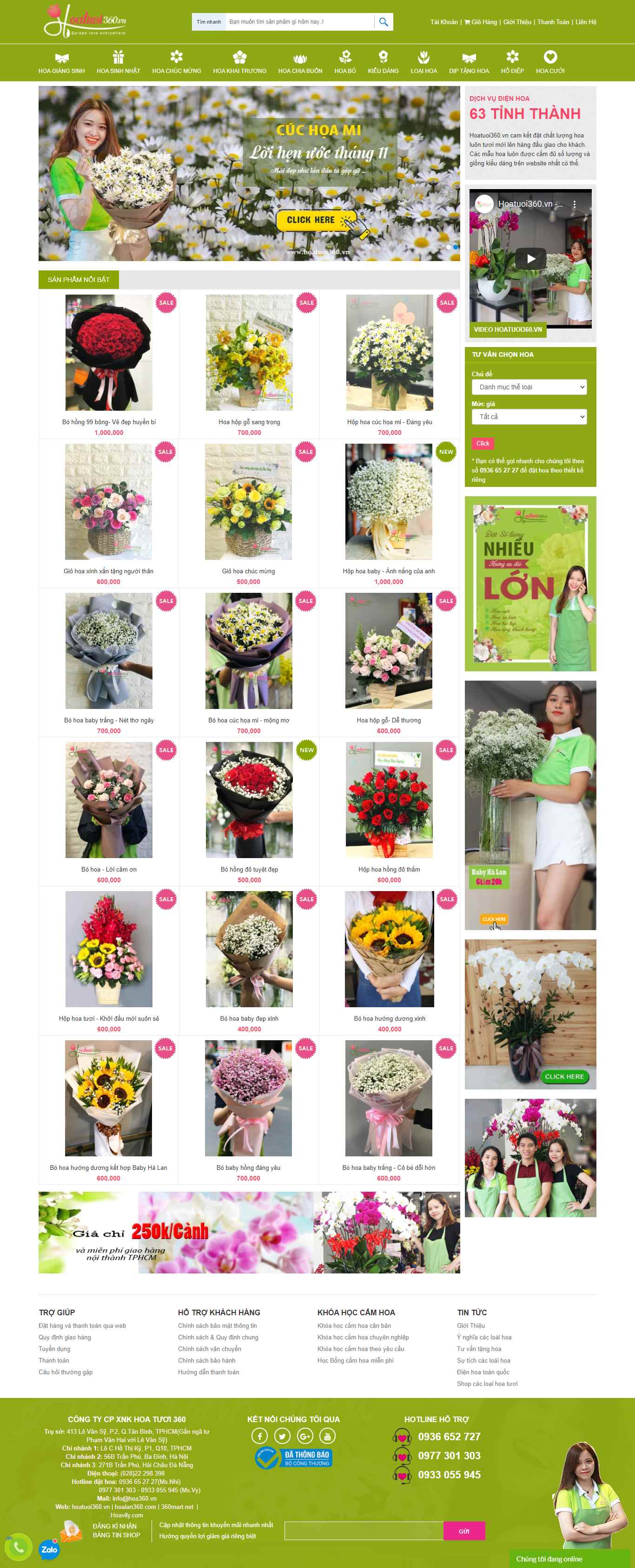 Thiết kế Website Web hoa tươi - hoatuoi360vn