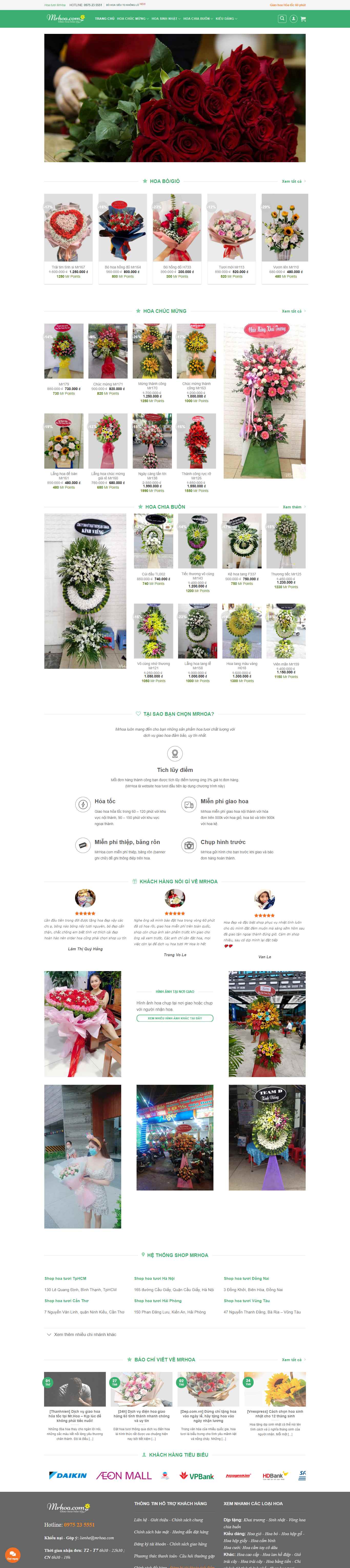 Thiết kế Website Web hoa tươi - mrhoacom