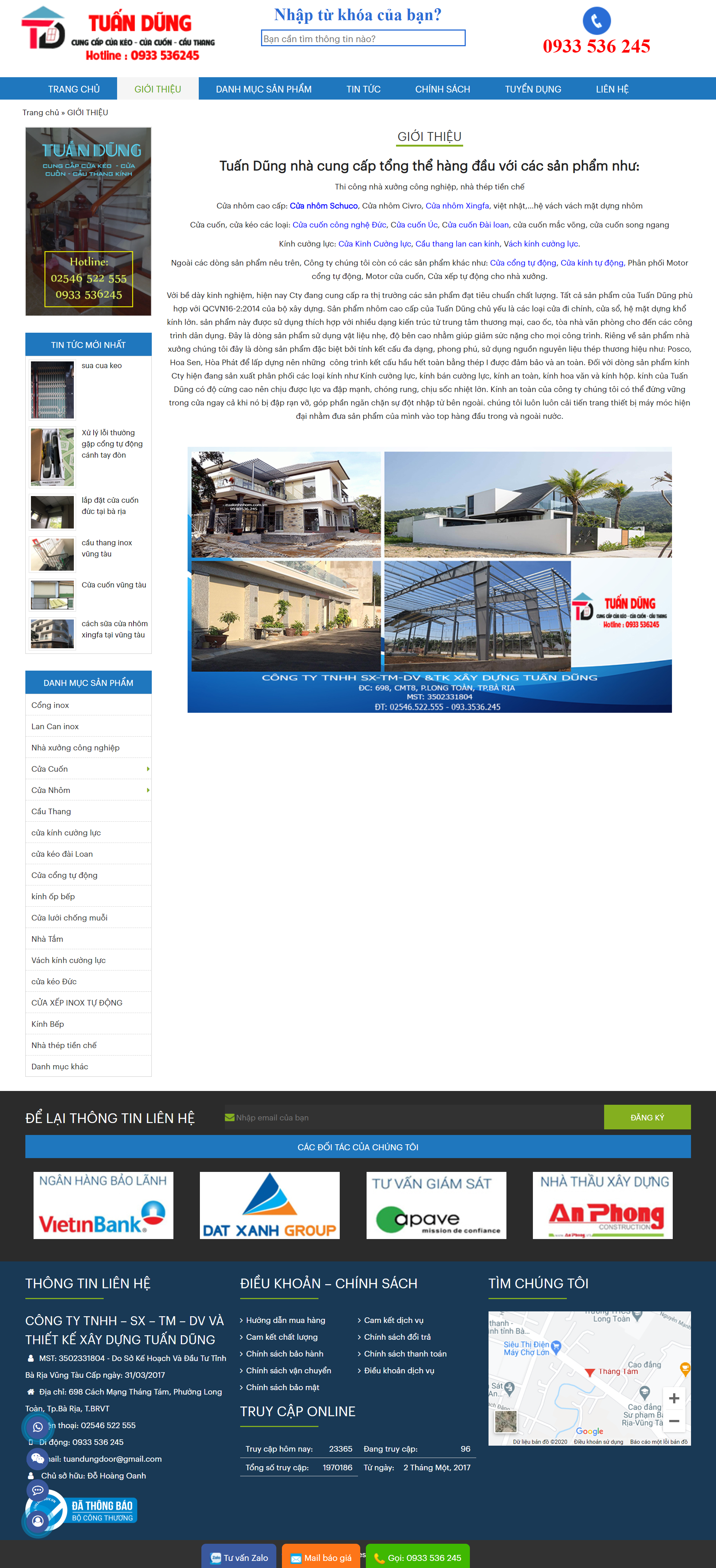 Thiết kế Website web cửa kéo - cuakinhnhomcomvn