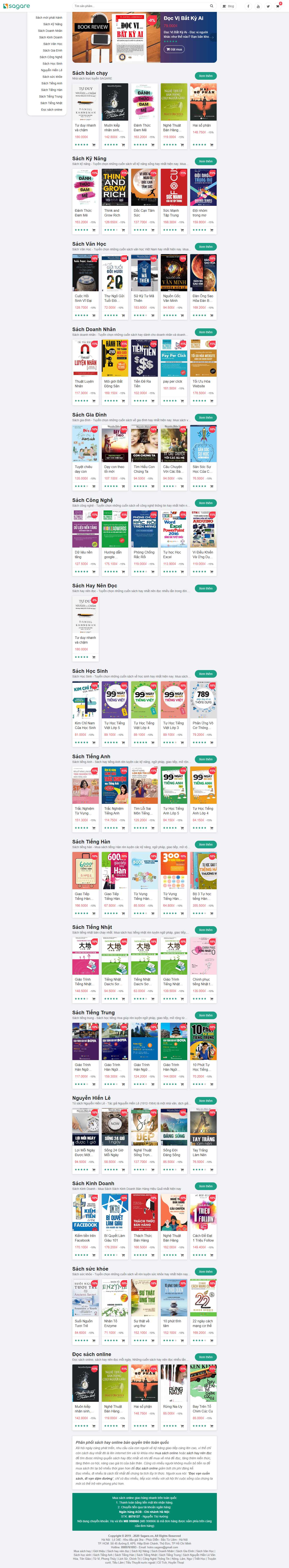 Thiết kế Website Web nhà sách - sagarevn