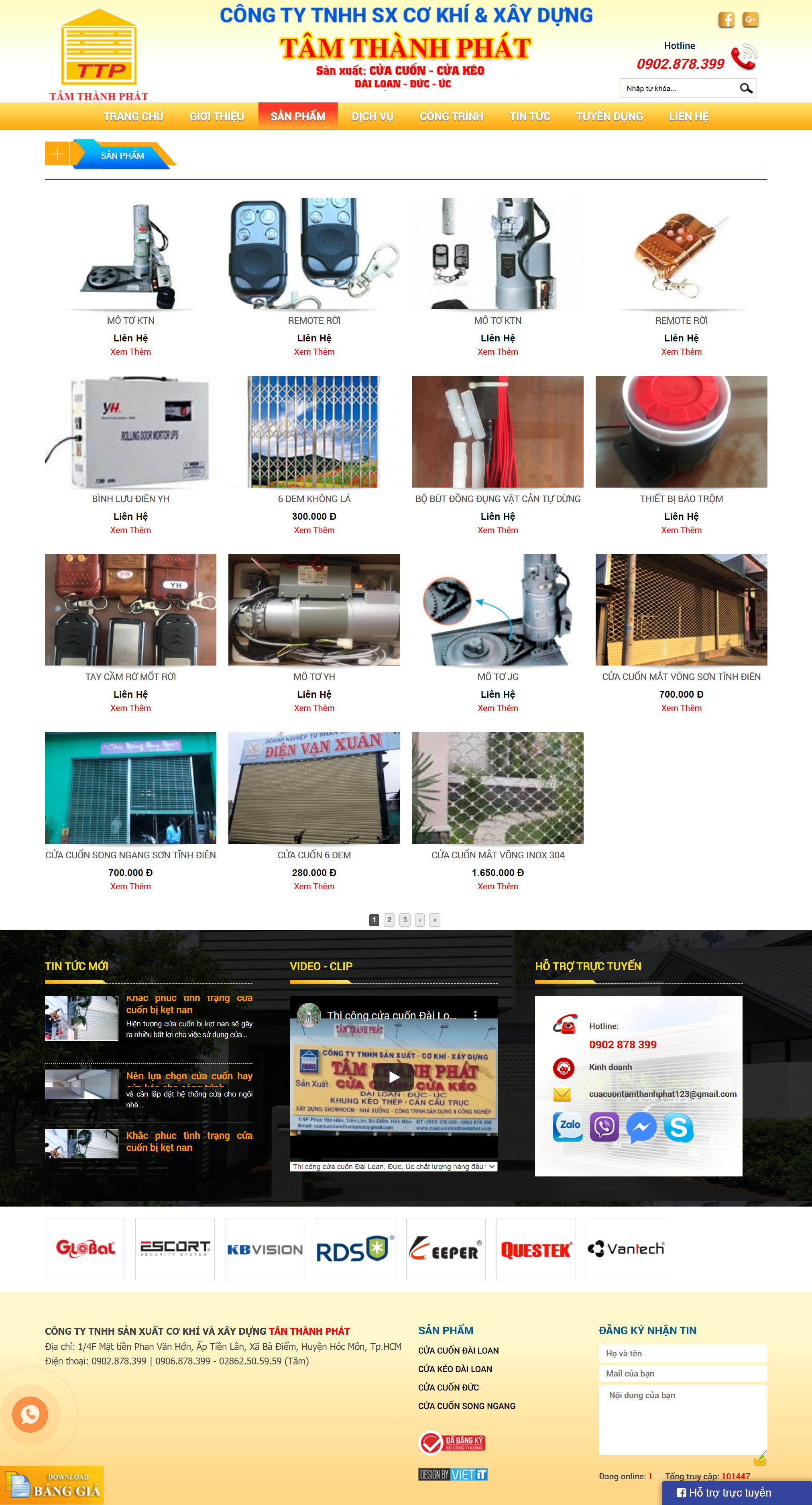 Thiết kế Website web cửa kéo - wwwcuacuontamthanhphatcom