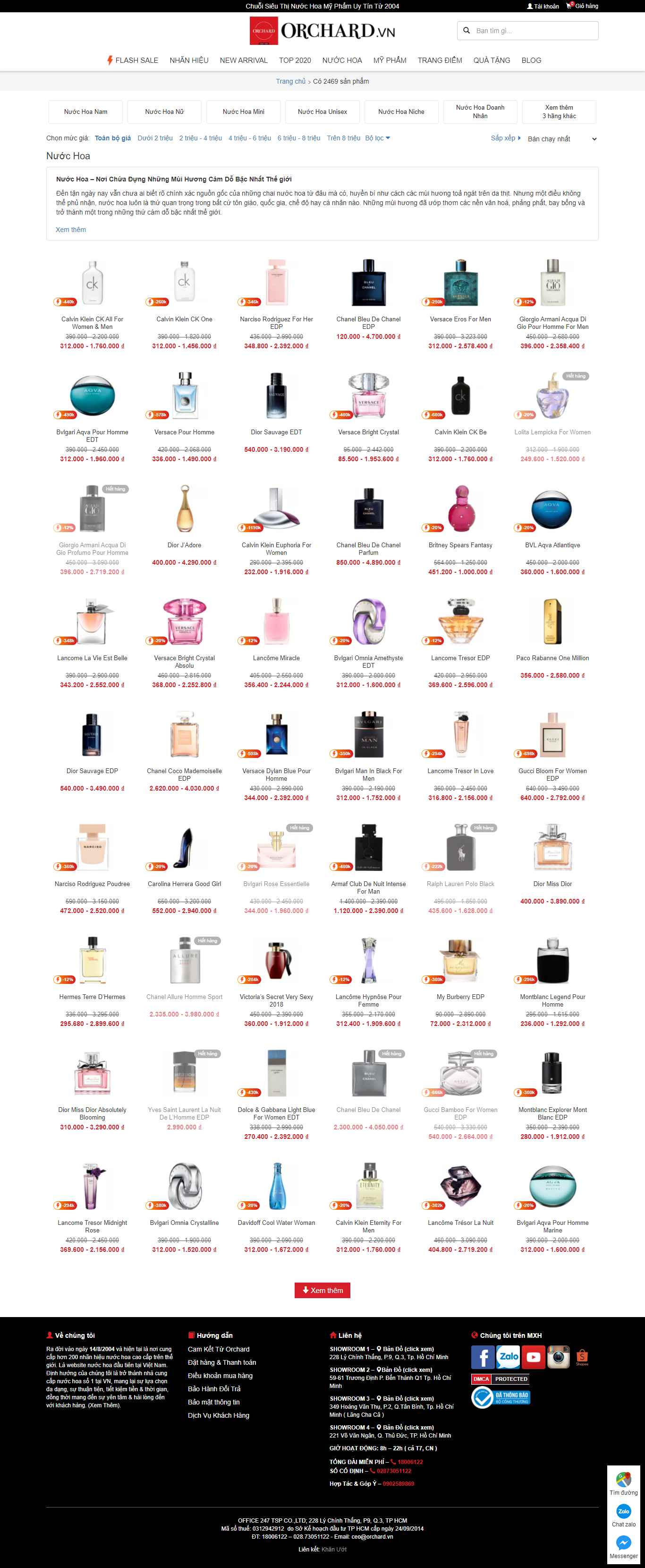 [thegioinuochoa] Thiết kế Website Web nước hoa - orchardvn