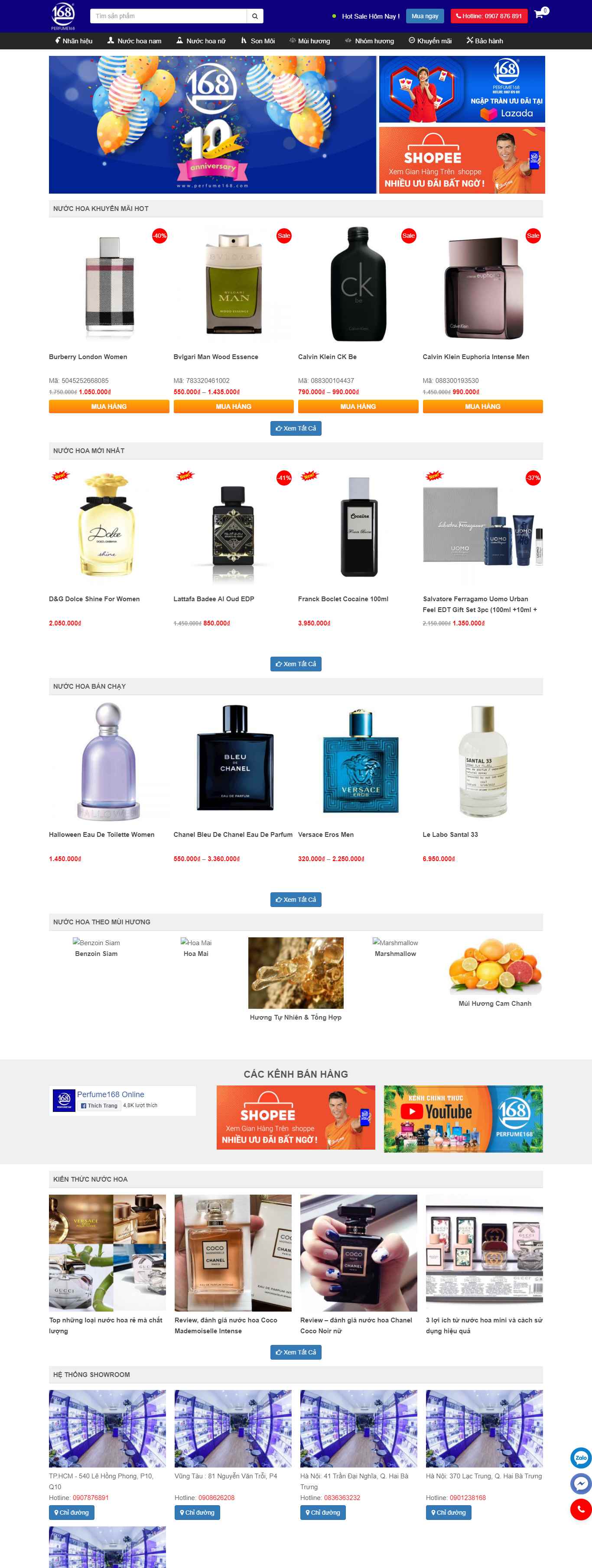 [thegioinuochoa] Thiết kế Website Web nước hoa - perfume168com